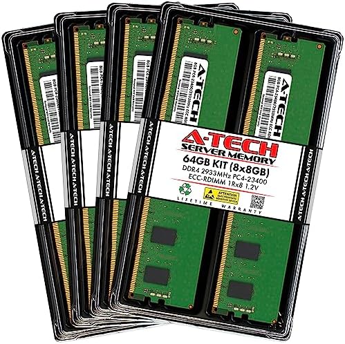 A-Tech 32GB Kit (2x16GB DDR4 3200MHz PC4-25600 ECC RDIMM 2Rx8 Dual Rank 1.2V ECC Registered DIMM 288-Pin Server & Workstation RAM Memory Upgrade Modules (A-Tech Enterprise Series