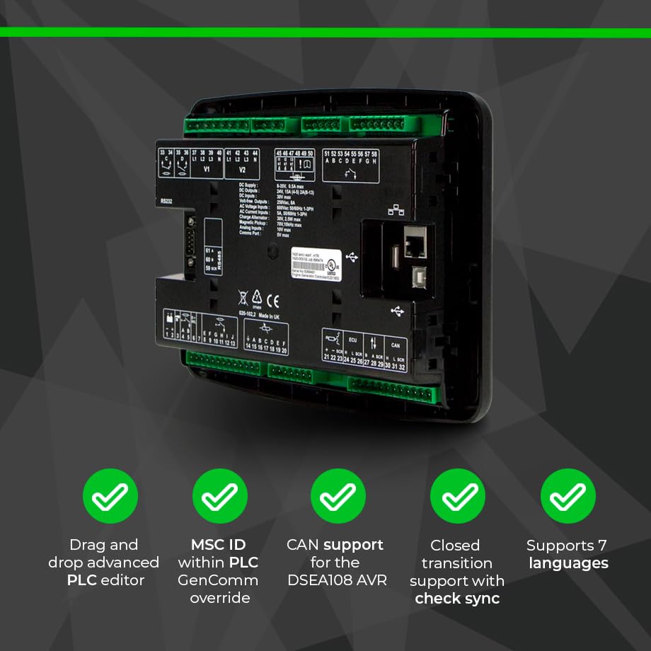 Thunder Parts DSE7420 MKII Original - Made in UK | Auto Start Control Module | Built-in SNMP & Web Server Features | Diesel or Gas Applications | DSE7420-03