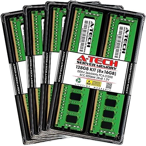 A-Tech 64GB Kit (2x32GB DDR4 2400MHz PC4-19200 ECC RDIMM 2Rx4 Dual Rank 1.2V ECC Registered DIMM 288-Pin Server & Workstation RAM Memory Upgrade Modules (A-Tech Enterprise Series