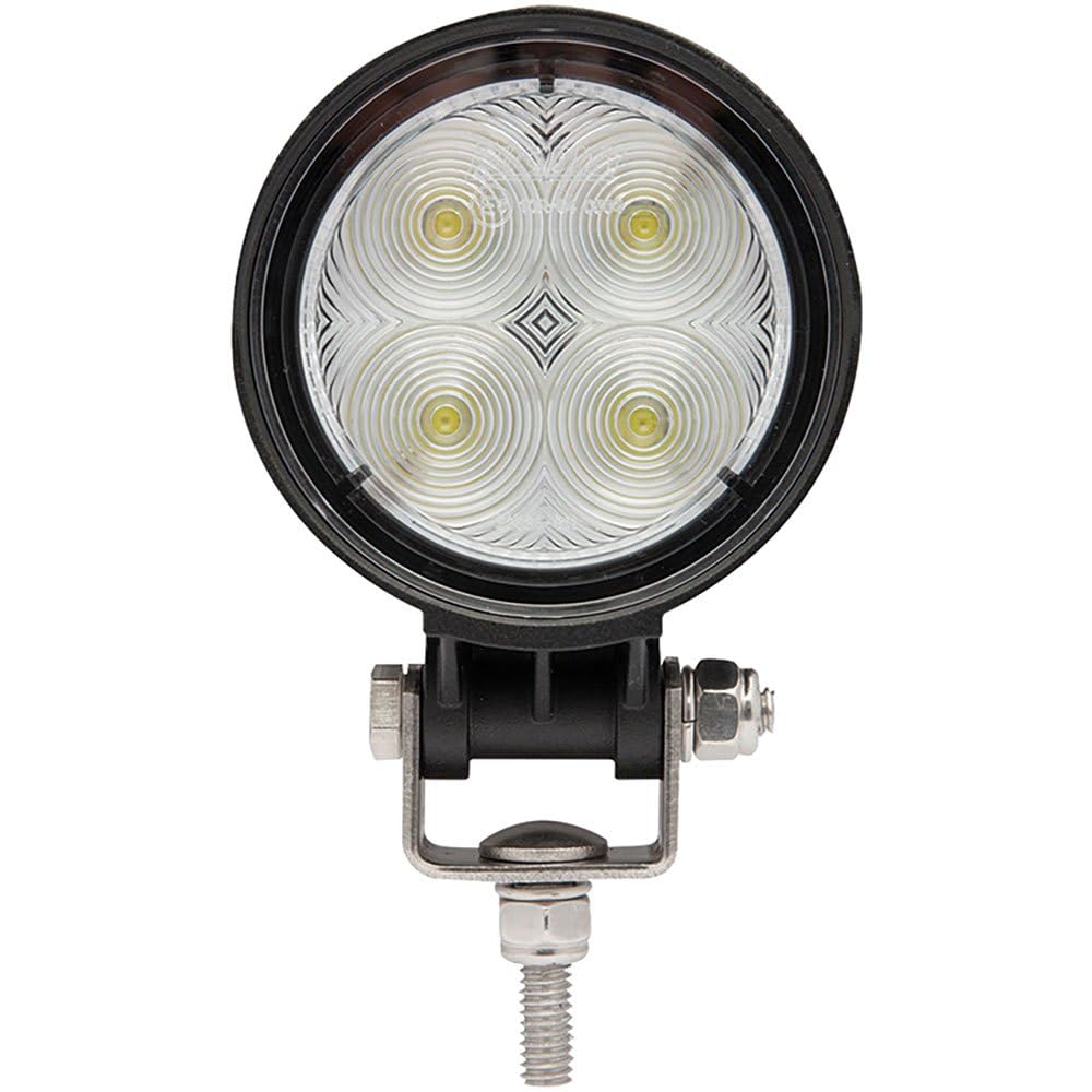 Seachoice TLL30FBSCH 51601 LED Flood Beam Round Work Light, 12/24V, Black Housing, 4 LEDs