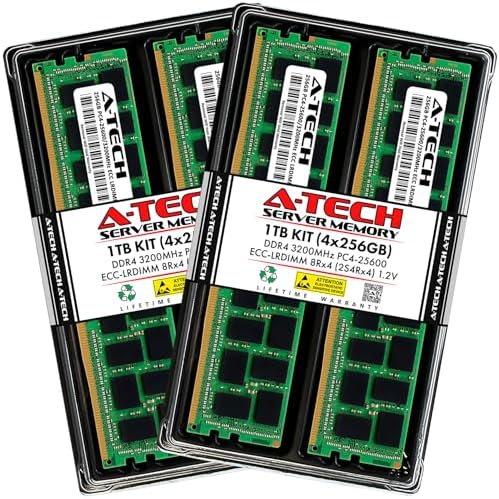 A-Tech 64GB Kit (2x32GB) DDR4 2400MHz PC4-19200 ECC LRDIMM 4Rx4 Quad Rank 1.2V Load Reduced DIMM 288-Pin Server RAM Memory Upgrade Modules (A-Tech Enterprise Series)|B0BPN3X471