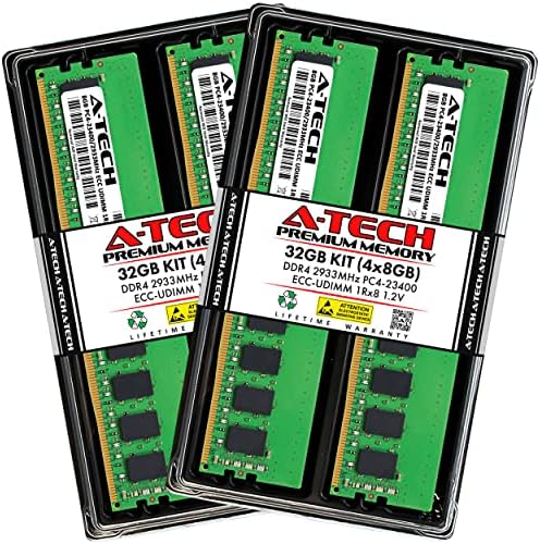 A-Tech Server 32GB Kit (2x16GB DDR4 2133MHz PC4-17000 ECC UDIMM 2Rx8 Dual Rank 1.2V ECC Unbuffered DIMM 288-Pin Server & Workstation RAM Memory Upgrade Modules (A-Tech Enterprise Series