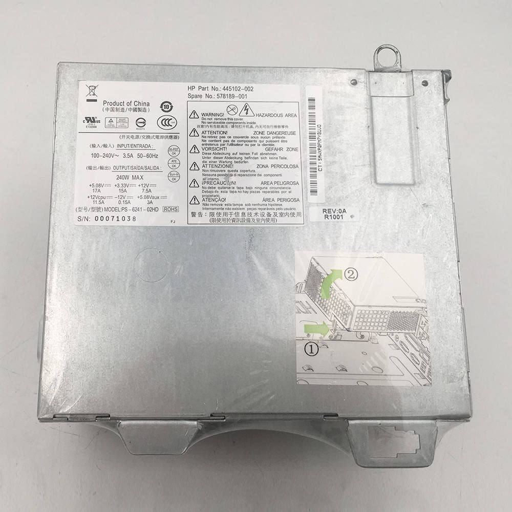 Power Supply for RP5700 445102-001 445771-001 HP 445102-002 578189-001 DPS-240FB-A 2A PS-6241-02HD PS-6241-02HC 240W