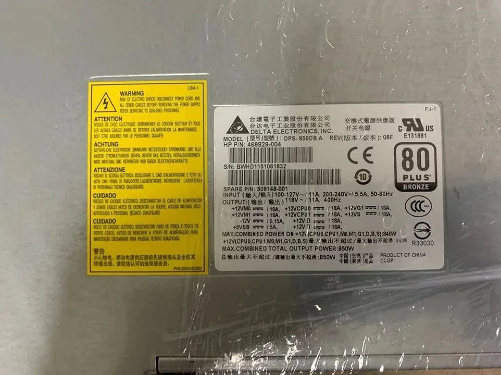 468929-004 508148-001 DPS-850DB A 850W Fit for HP Z800 Workstation Power Supply
