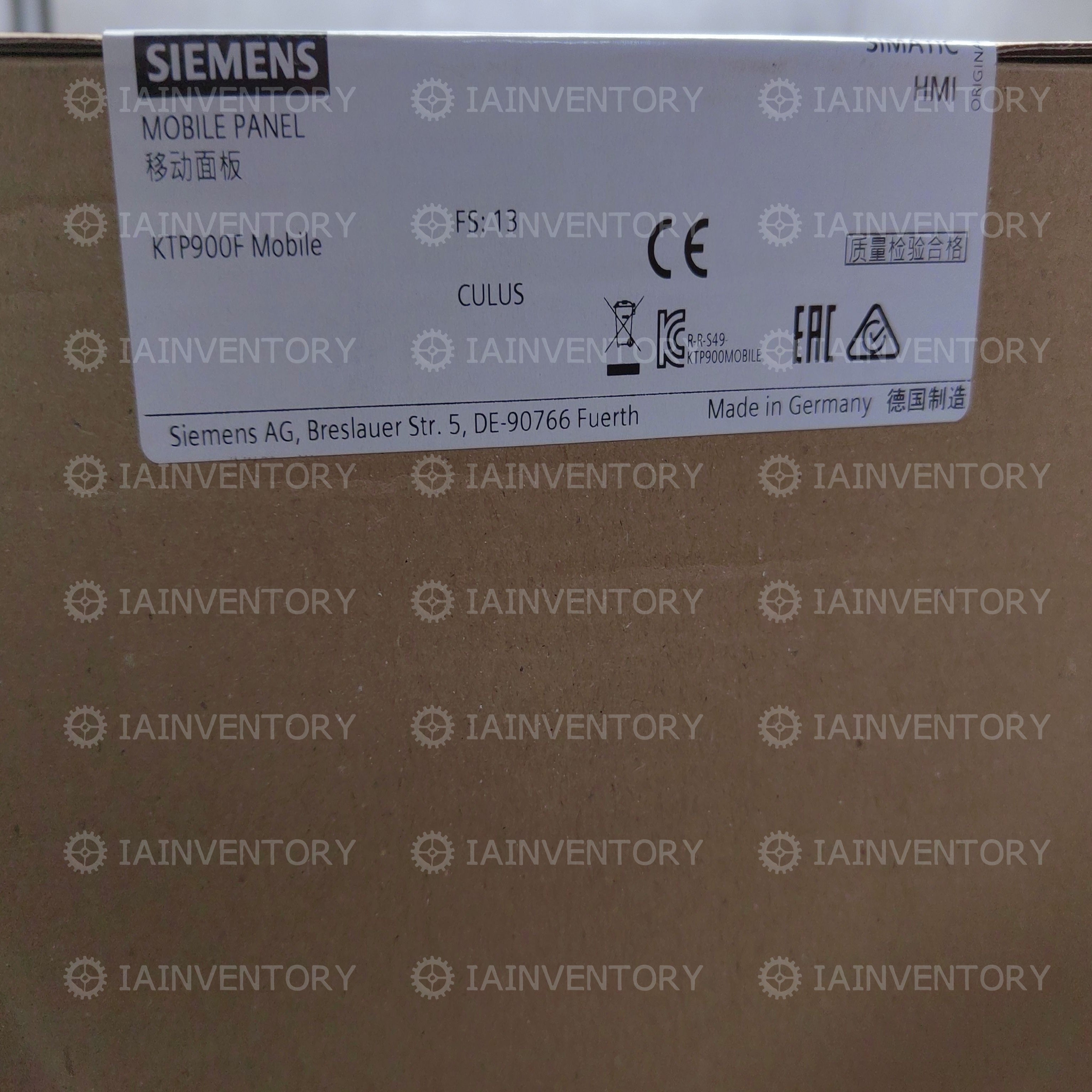 6AV2125-2JB23-0AX0 siemens Sub KTP900 Touch Screen Mobile Panel