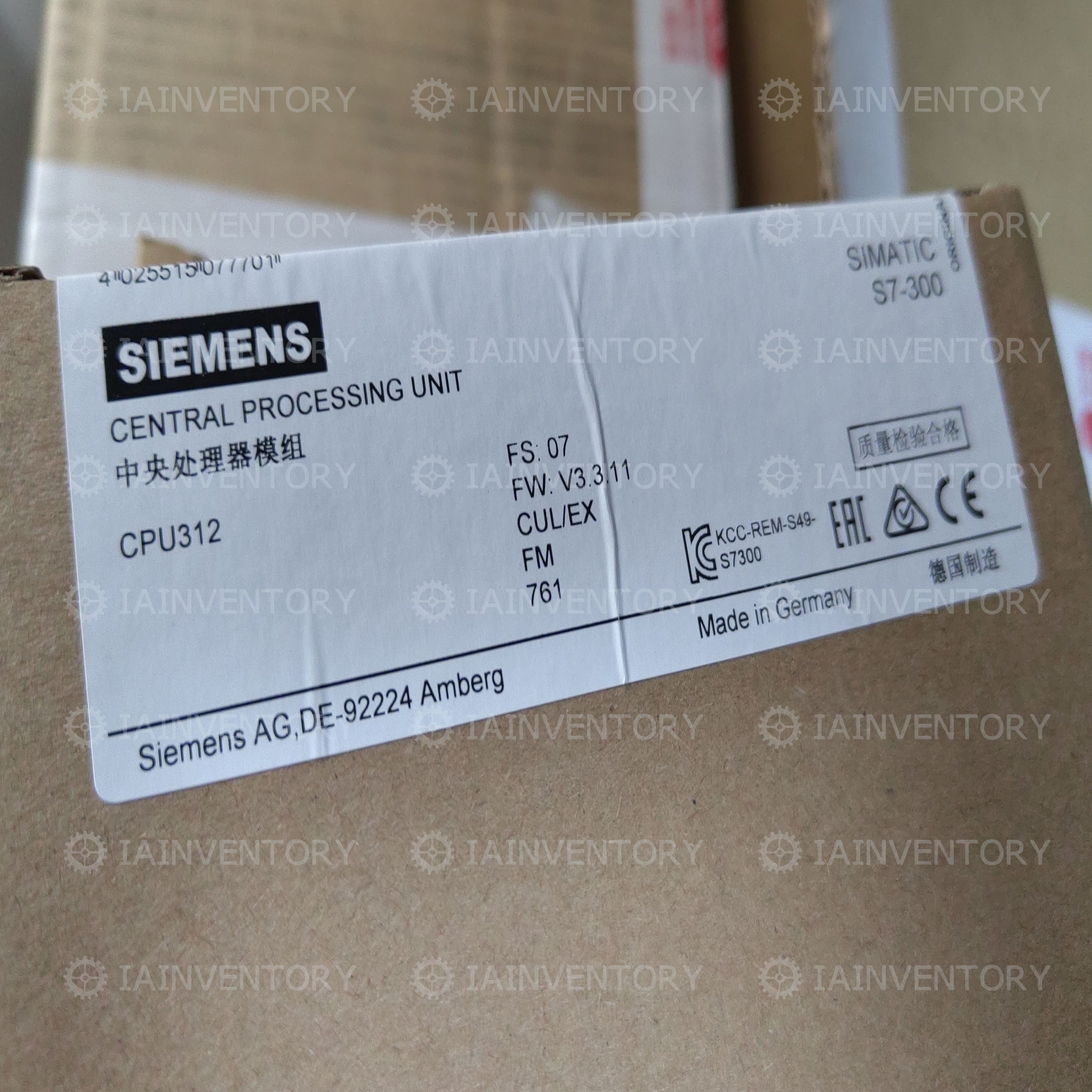 Siemens PLC 6ES7312-1AE14-0AB0 6ES 7312-1AE14-0AB0