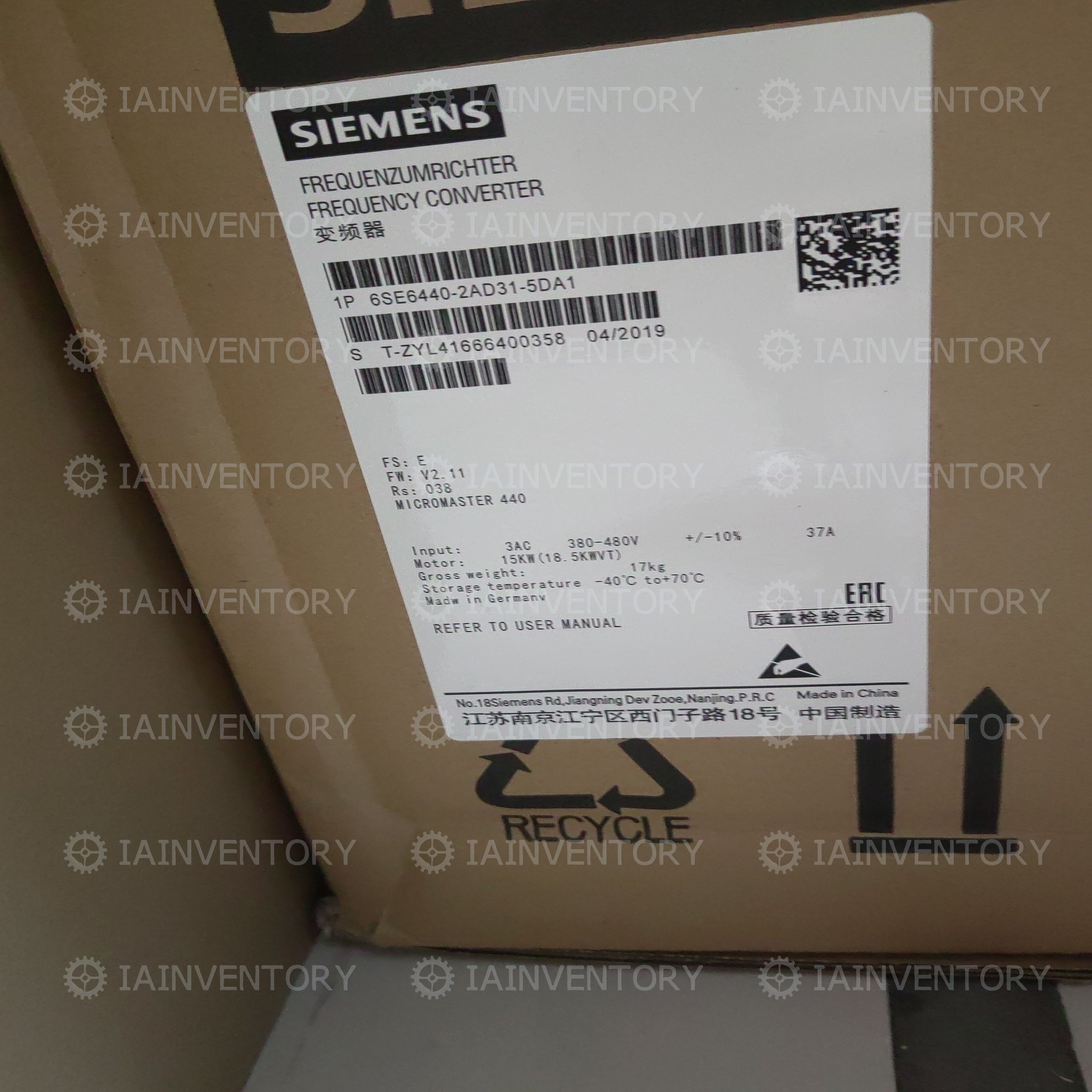 Siemens 6SE6440-2AD31-5DA1