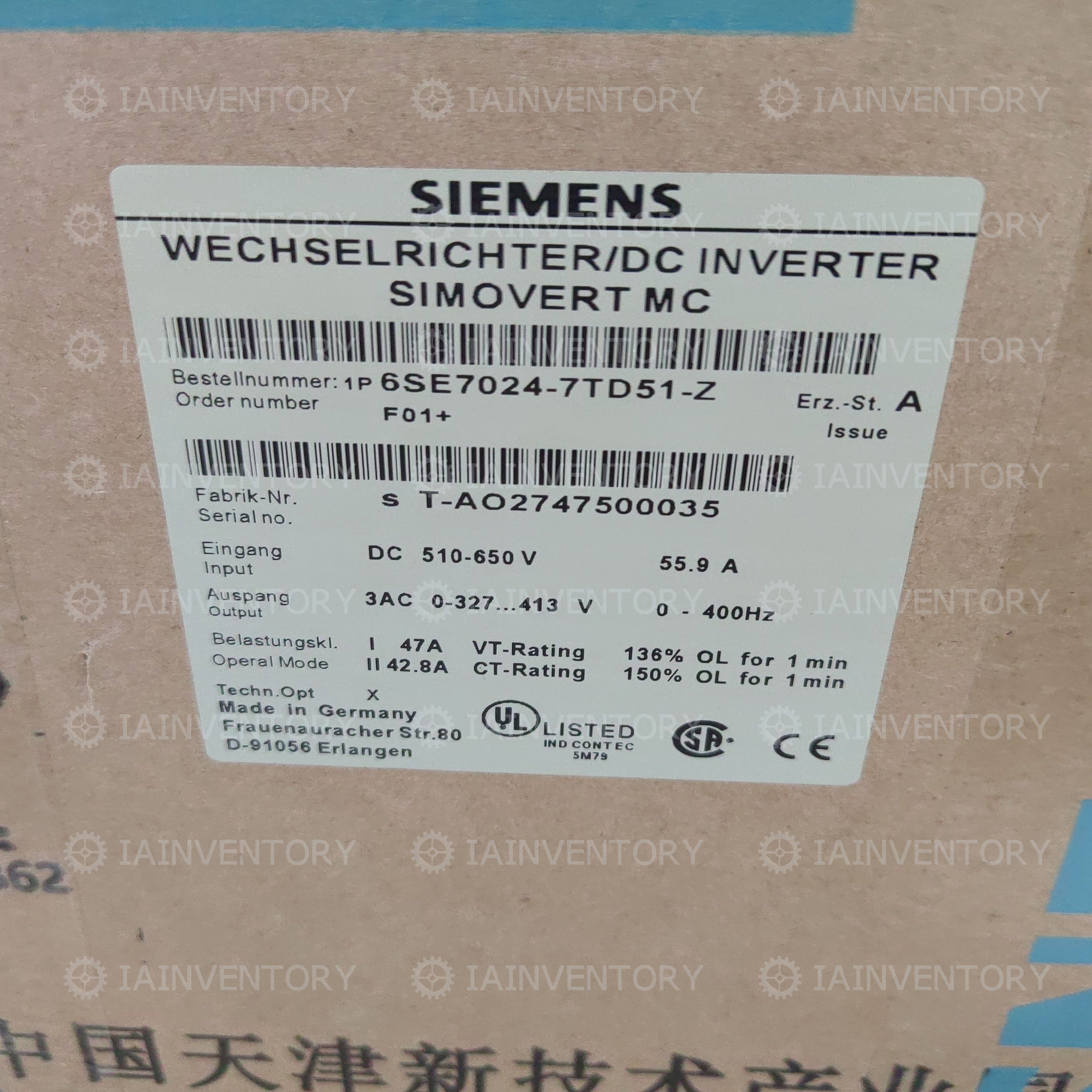 1PC??? Siemens? 6SE7024-7TD51-Z?
