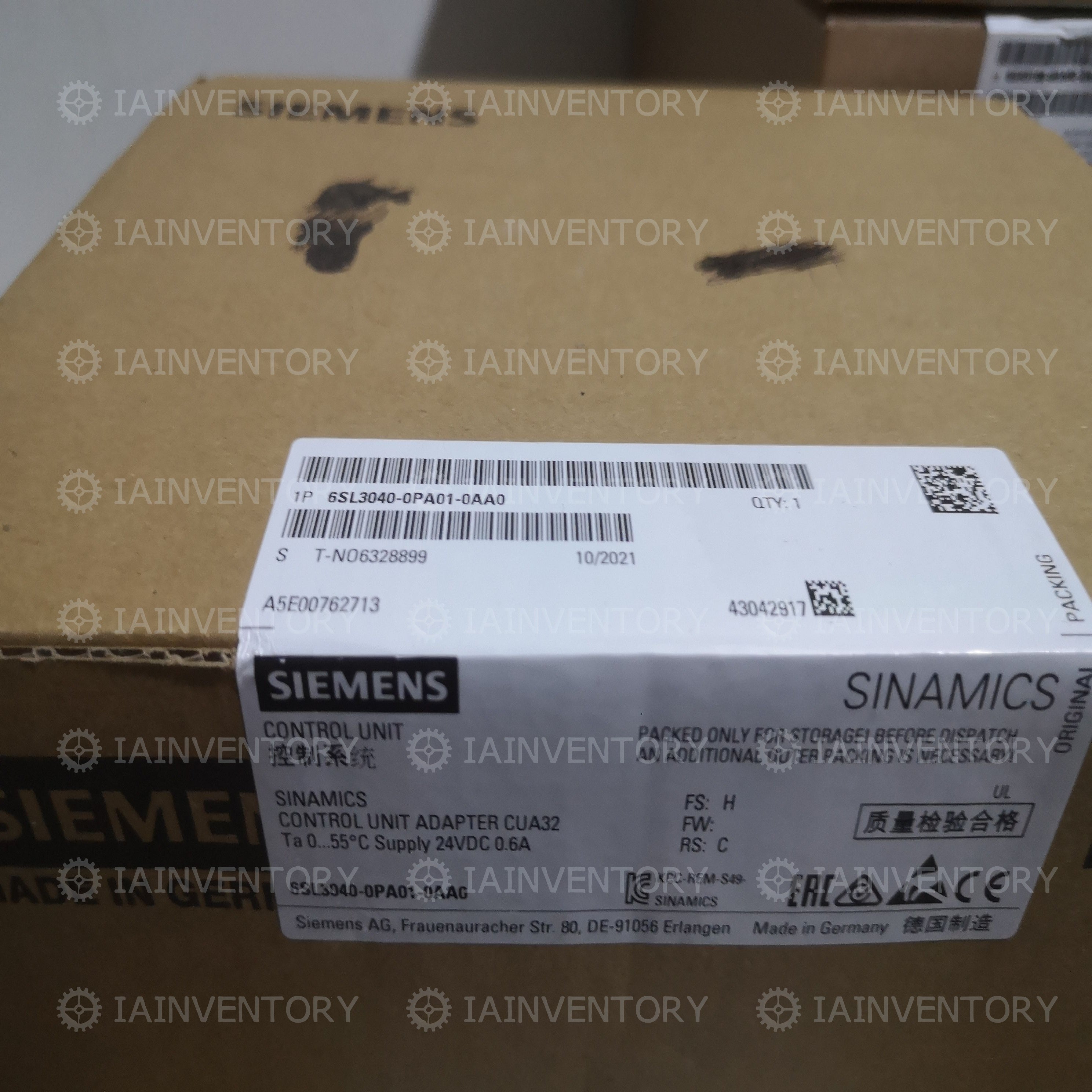 Siemens Sinamics 6SL3040-0PA01-0AA0 Control Unit Adapter