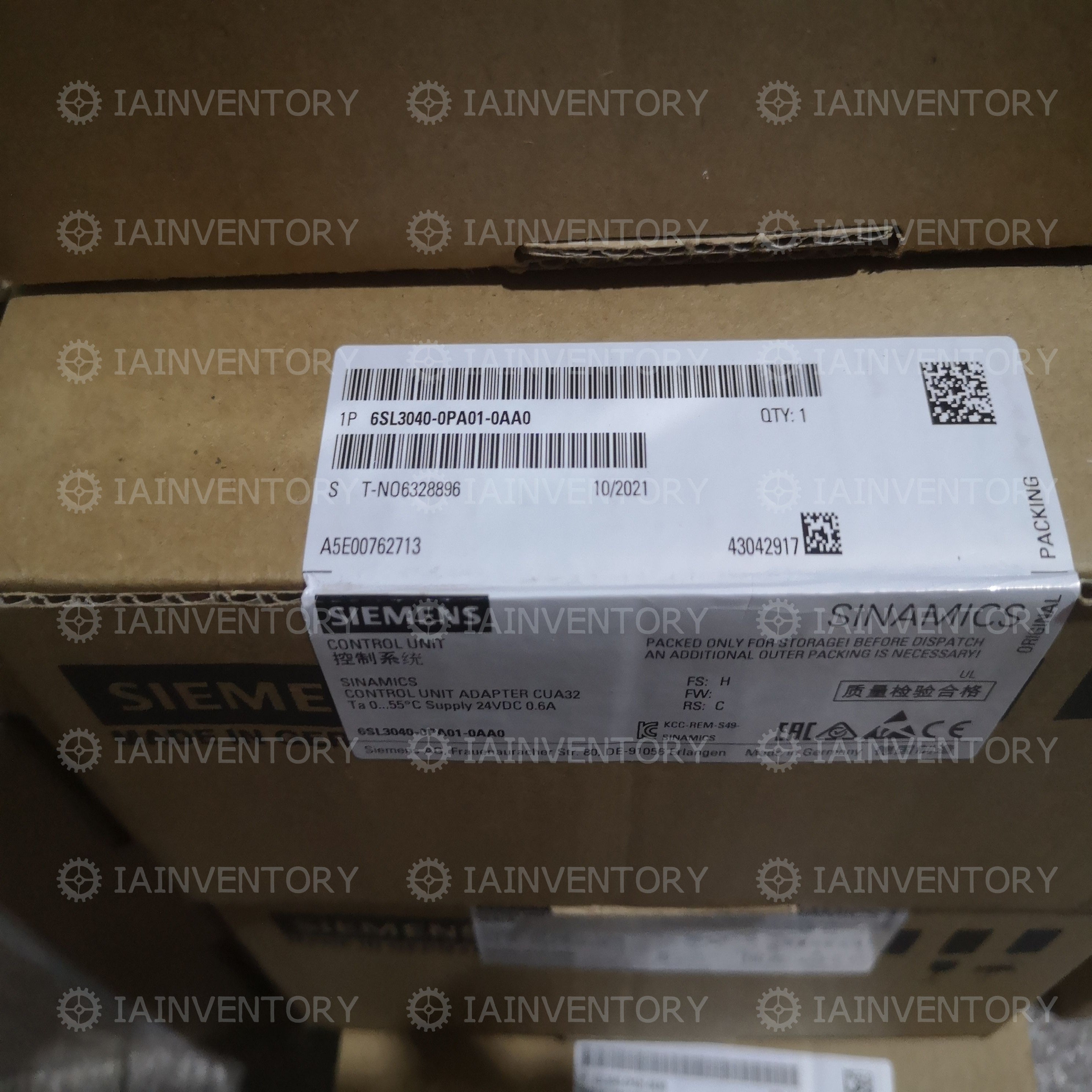 Siemens Sinamics 6SL3040-0PA01-0AA0 Control Unit Adapter