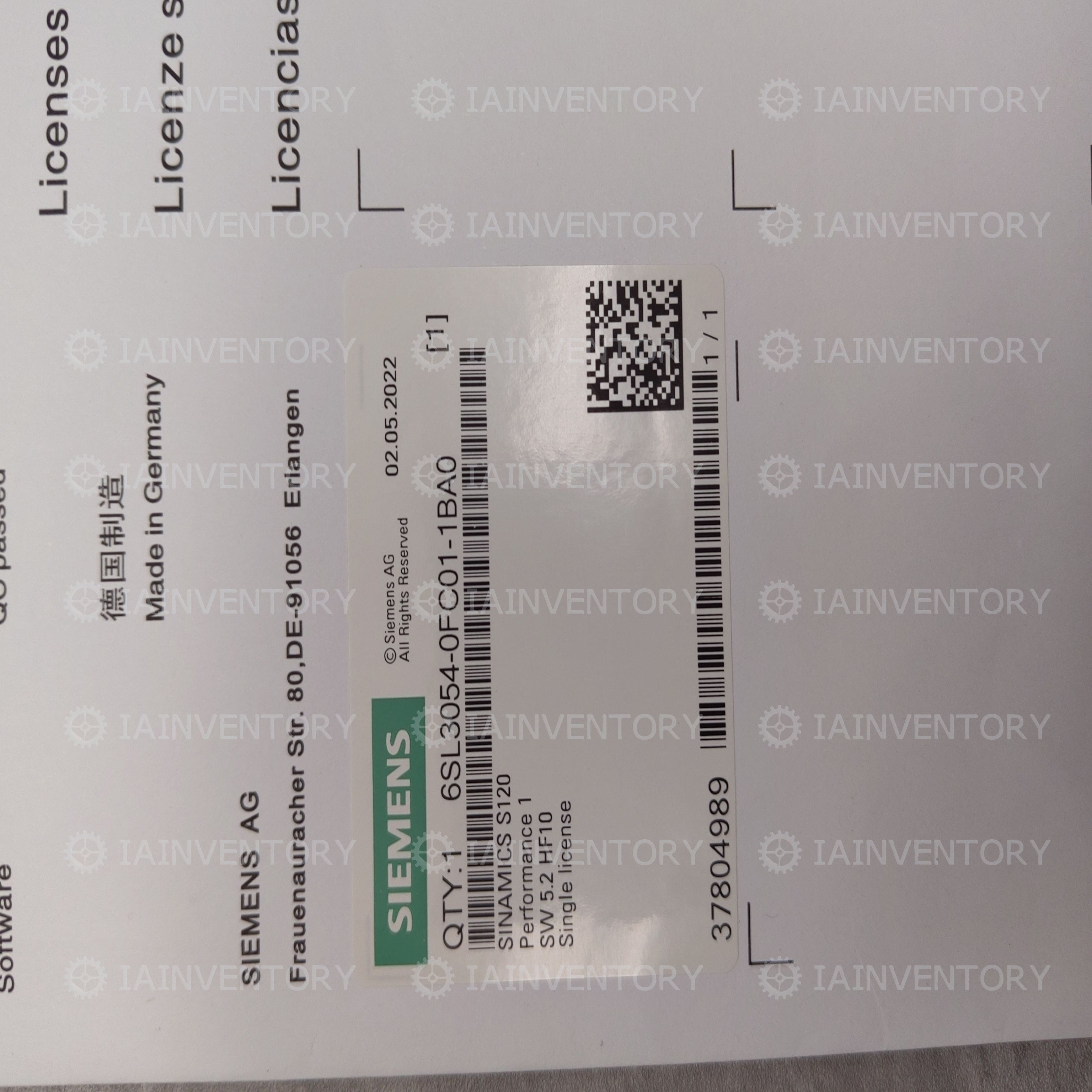 Siemens 6SL3054-0FC01-1BA0 6SL3 054-0FC01-1BA0