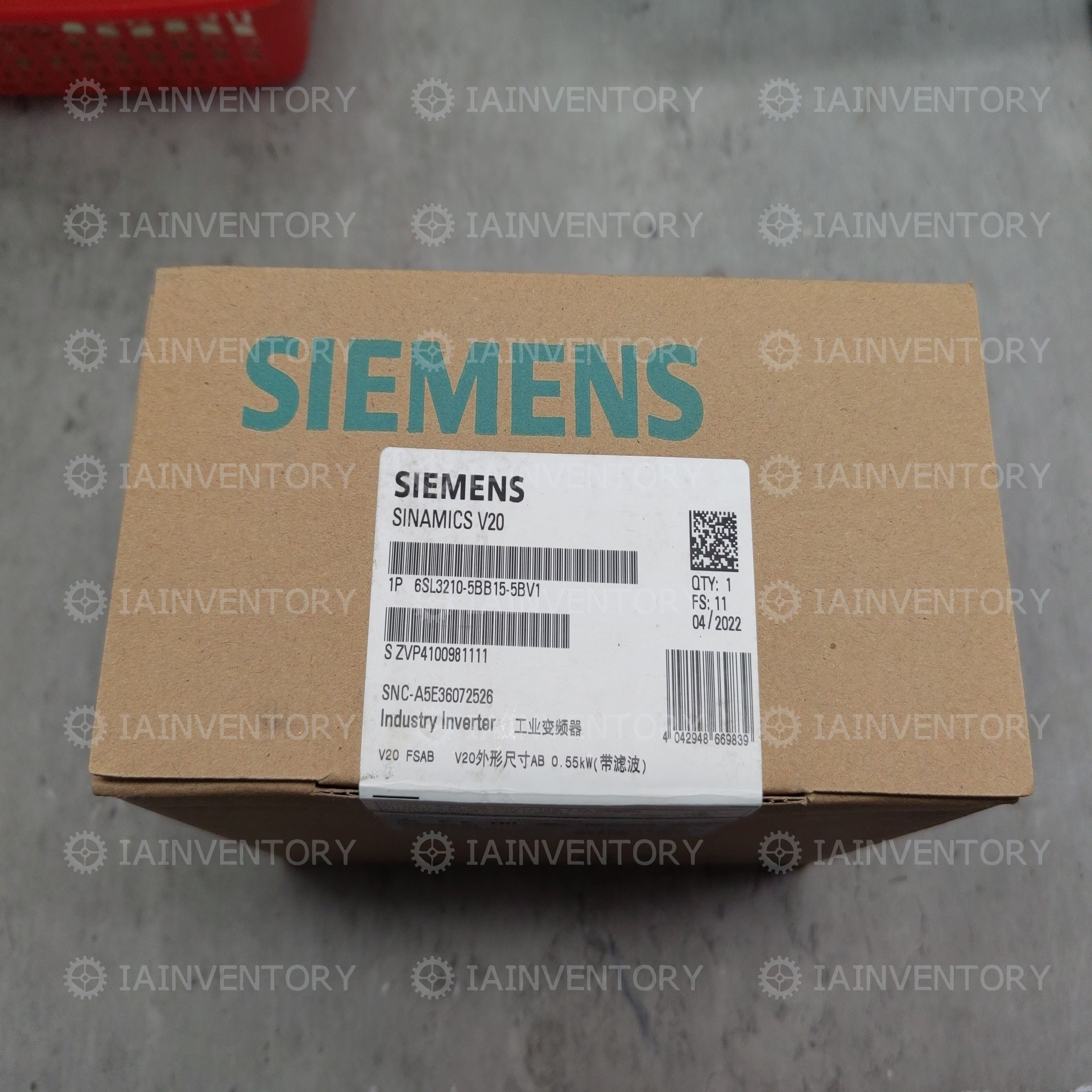 Siemens 6SL3210-5BB15-5BV1 Inverter 6SL3 210-5BB15-5BV1