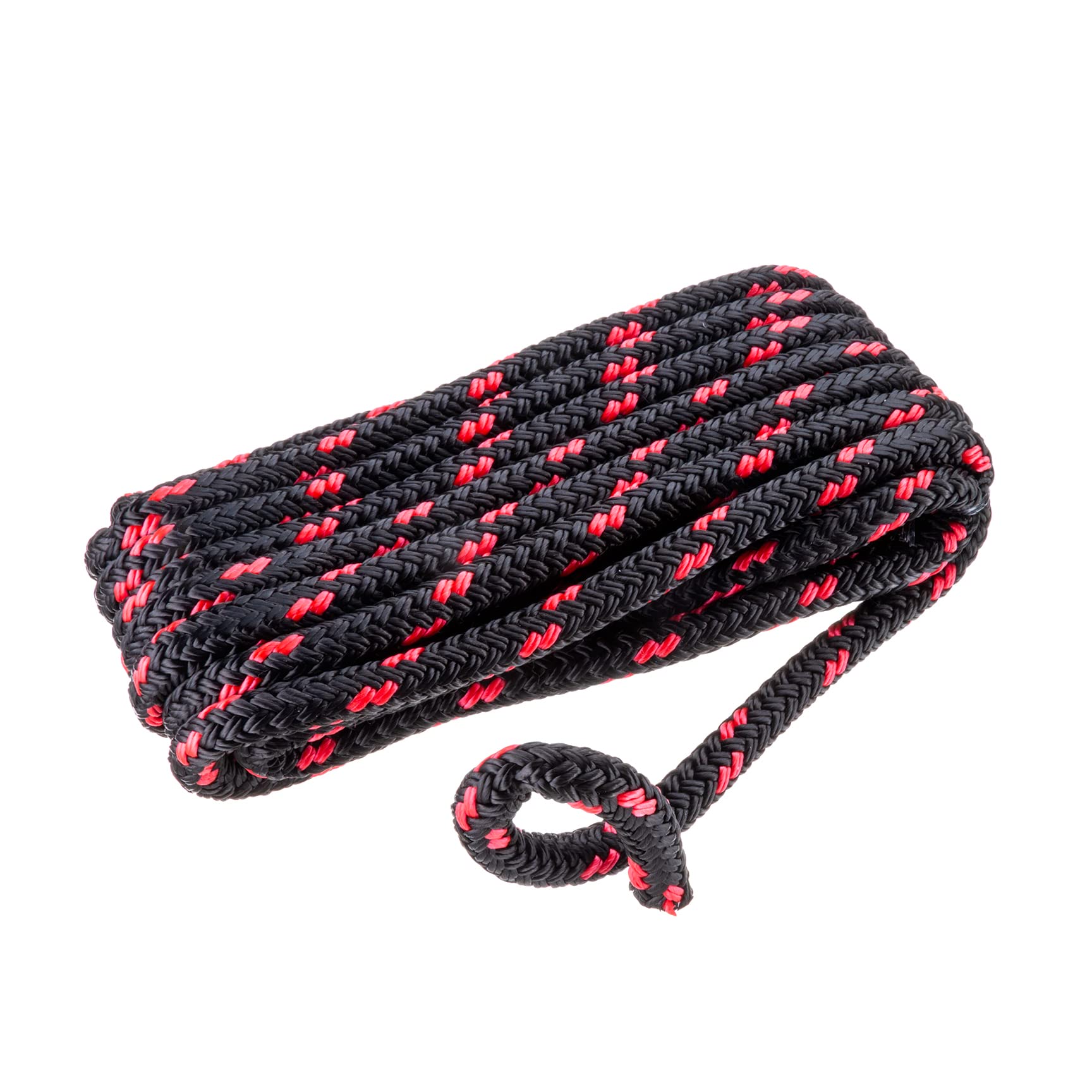 Seachoice 42431 Double Braided 100% MFP Dock Line 3/8" x 15' Black w/Red Tracer