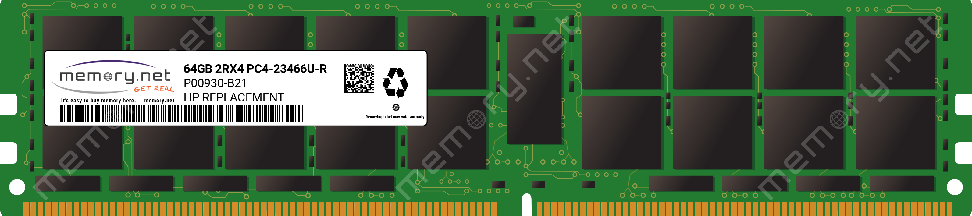P00930-B21 - HPE 1x 64GB DDR4-2933 RDIMM PC4-23466U-R Dual Rank x4 Replacement