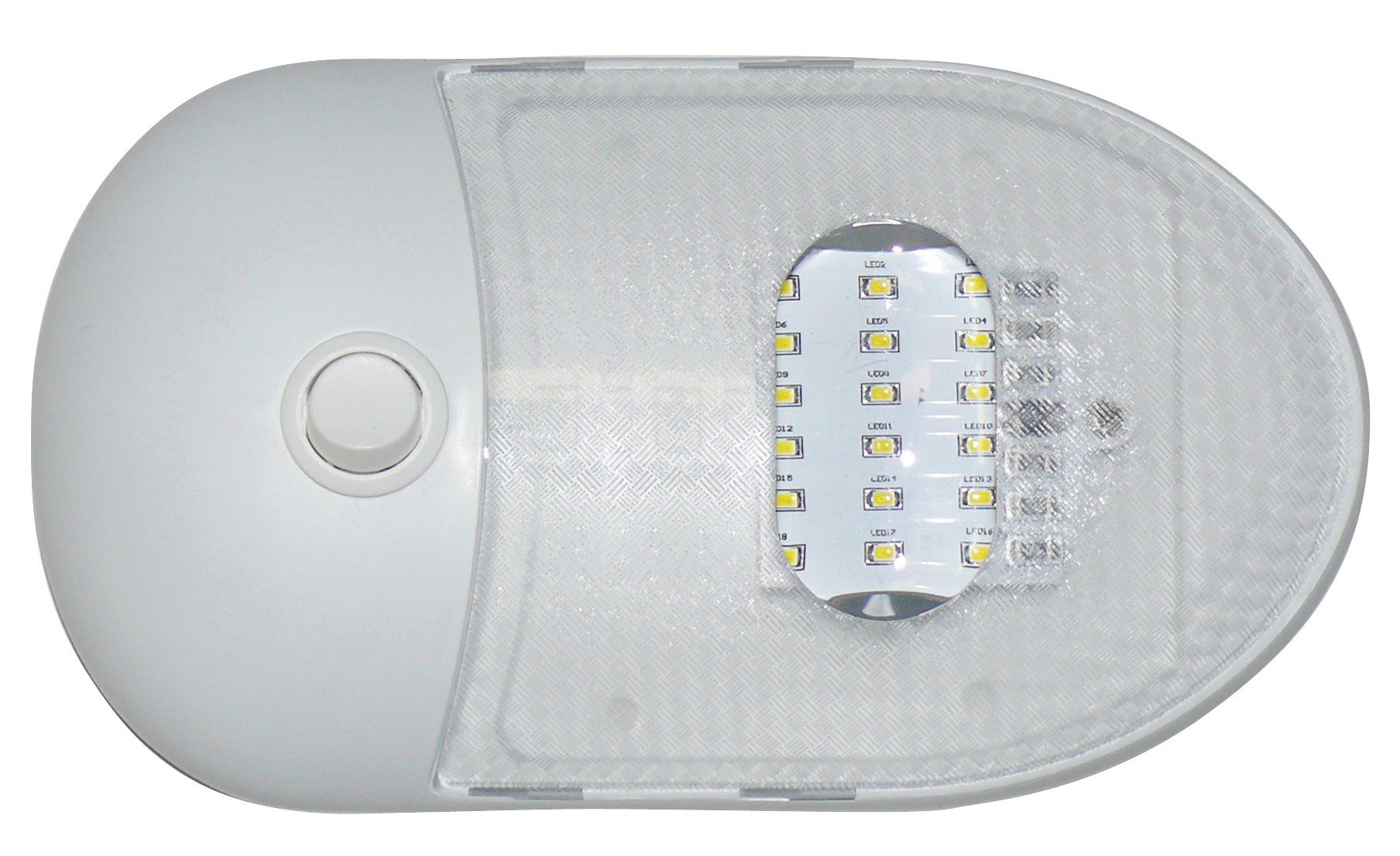 Valterra DG654291VP Slim Line Single LED Dome Light w/2-Way Switch, 12V