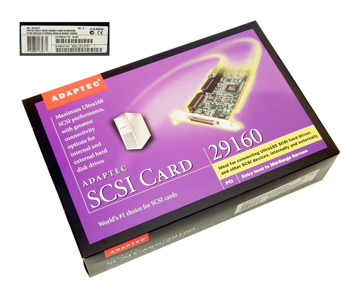 Adaptec 29160 PCI to Ultra160 SCSI Card Kit with EzSCSI Software - aloinfousa.com