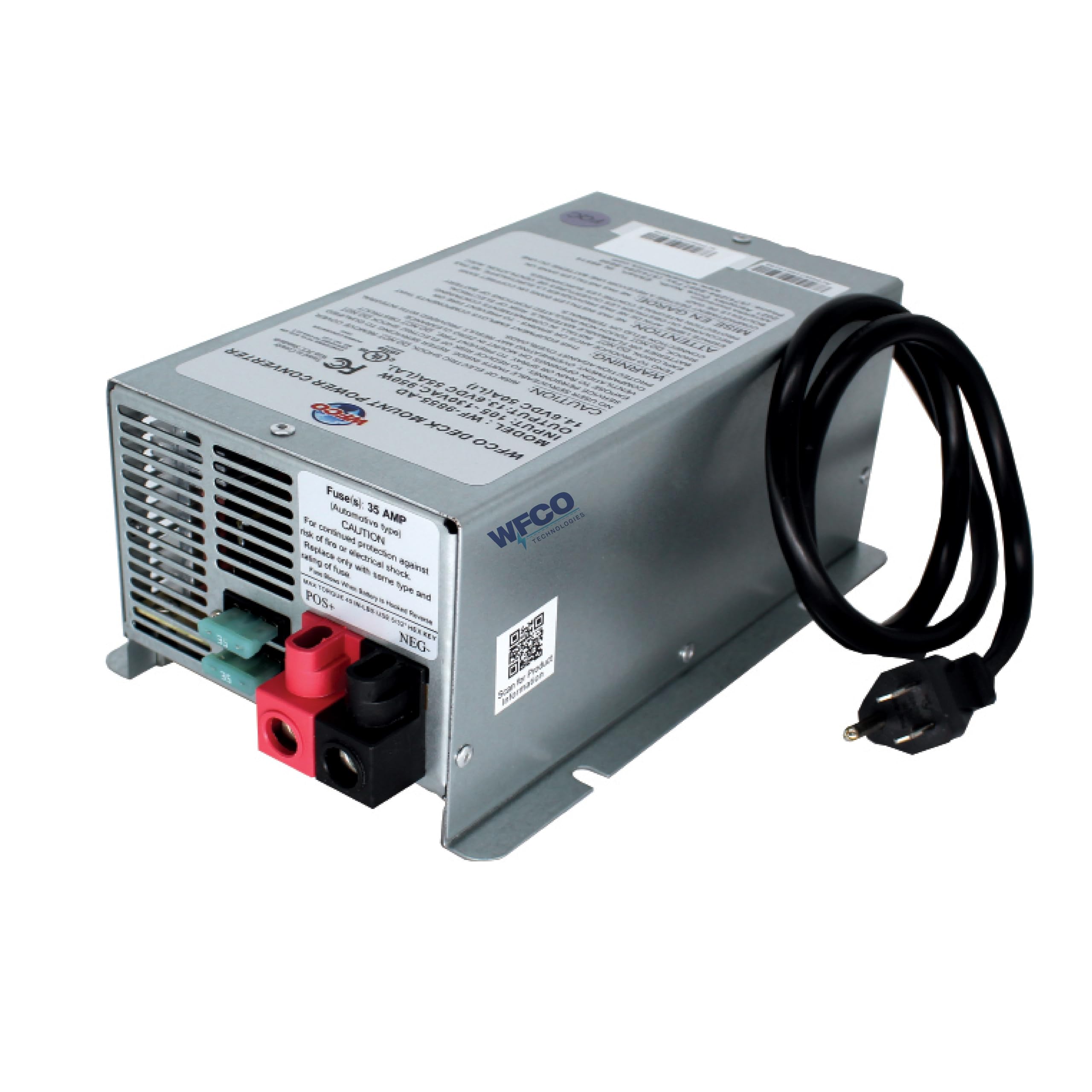 WFCO WF-9875-AD-CB 9800 Series RV Deck Mount 75A Power Converter Charger