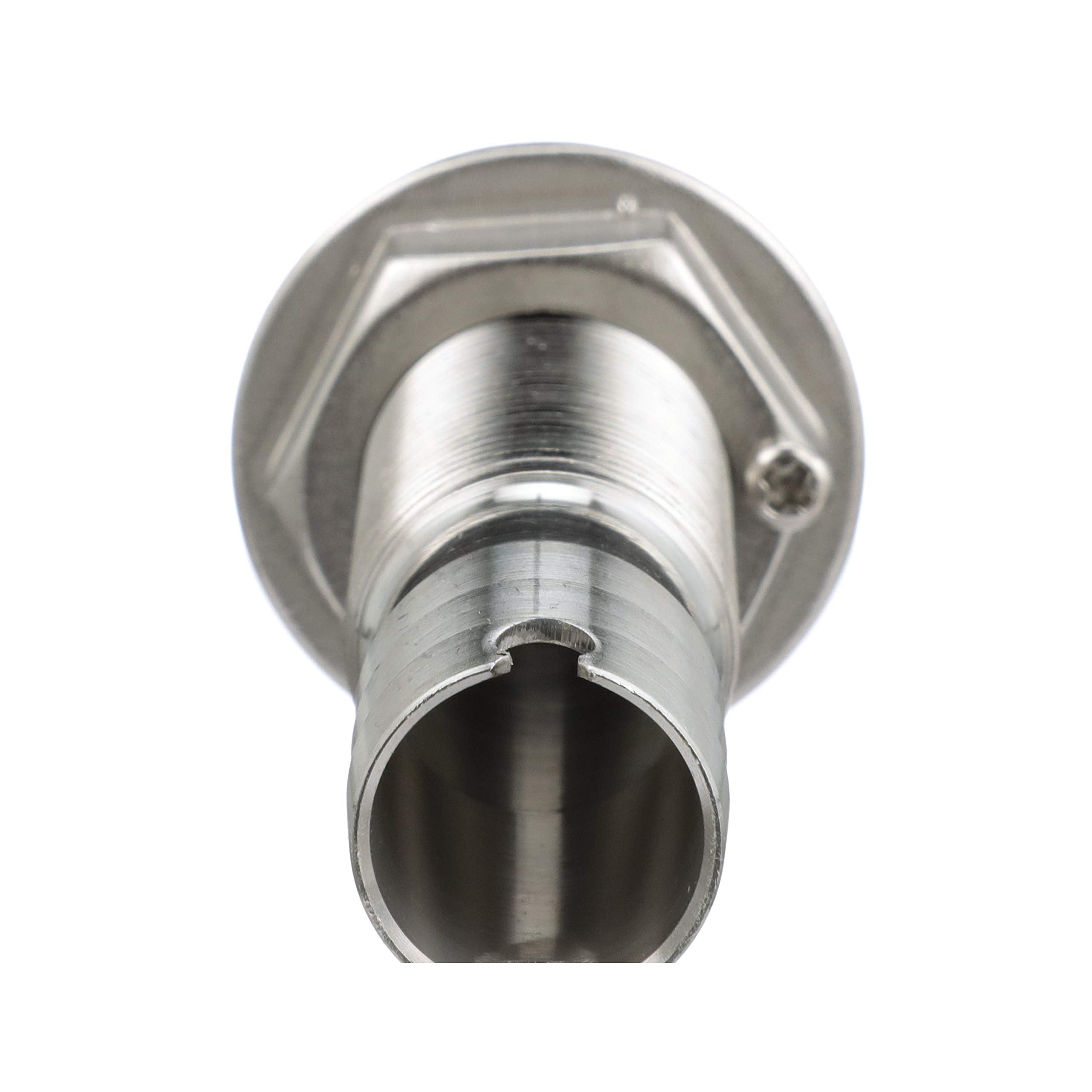 Seachoice 50-18601 Thru Hull Fitting, Mega-Flow Dripless, 316 Stainless Steel, Fits 3/4" Hose, 1-1/2" Max Hull