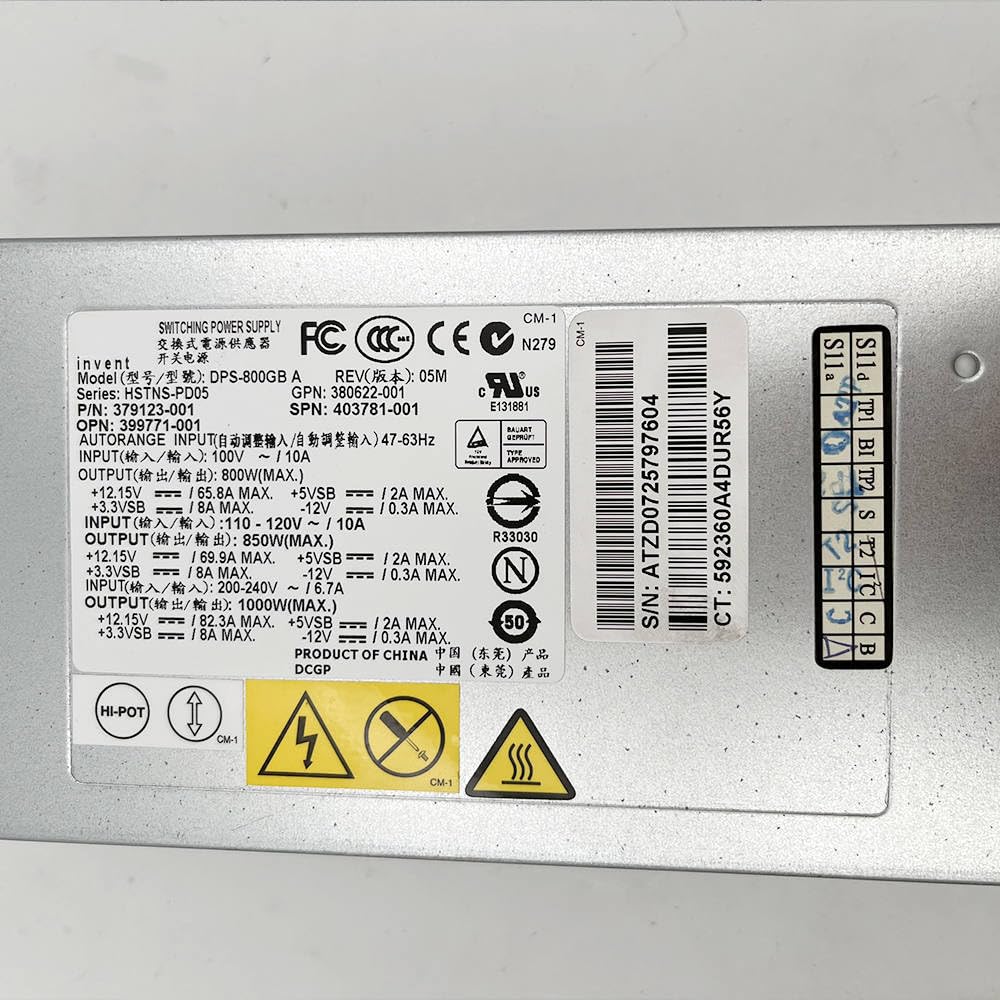 DPS-800GB A for DL380 G5 Server Power Supply HSTNS-PD05 379123-001 380622-001 399771-001 403781-001 1000W HP