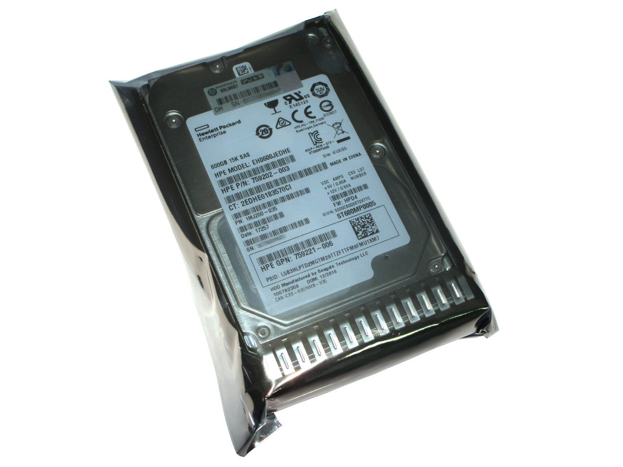 759548-001 HPE 600GB 12G 15K SAS 2.5” Hard Drive
