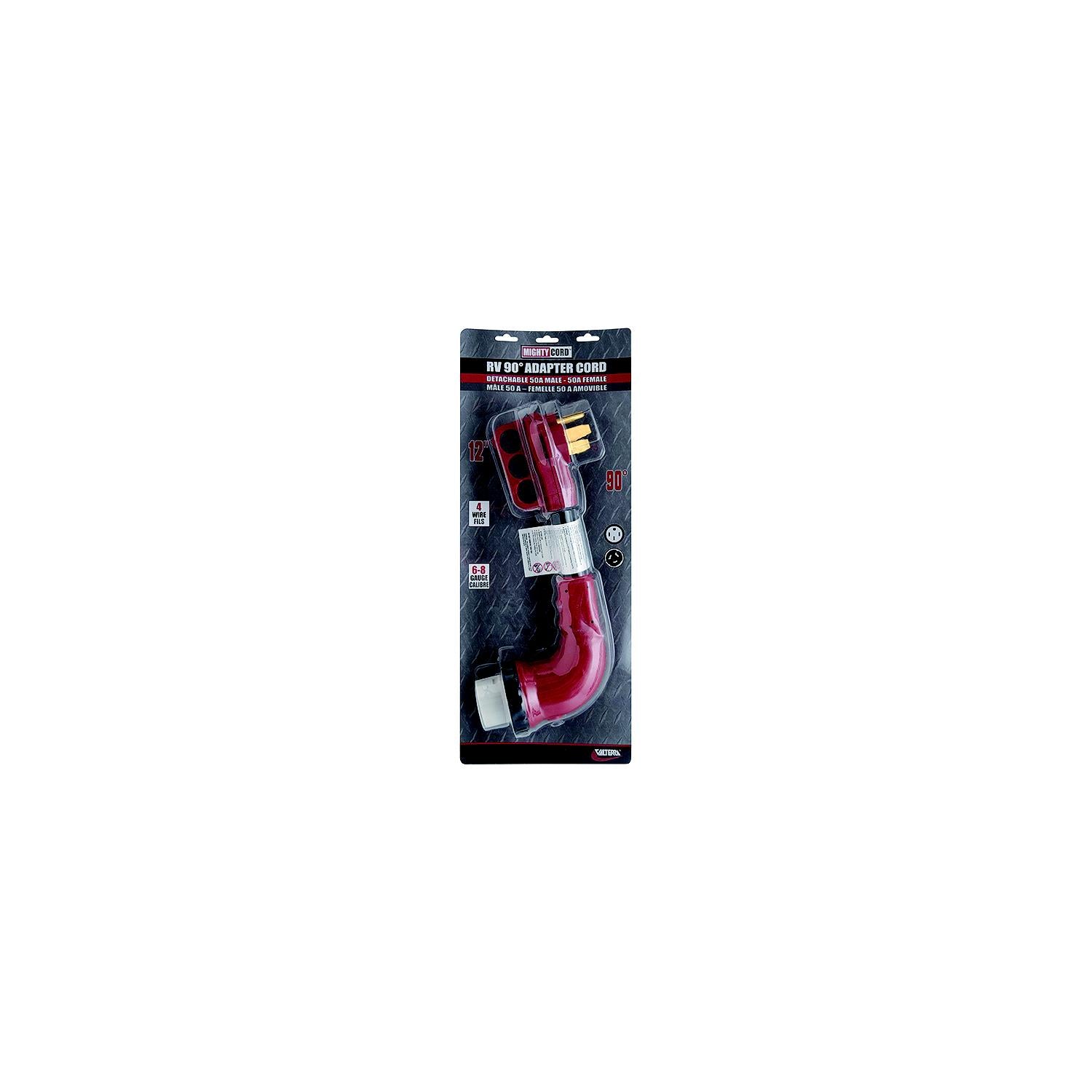 Valterra A10-5050D90VP Mighty Cord 90Â° Adapter Cord, 50AM-50AF, Carded