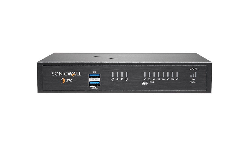 SonicWall TZ Series (Gen 7) TZ270 - security appliance - with 3 years Advanced Protection Service Suite and Cloud Secure