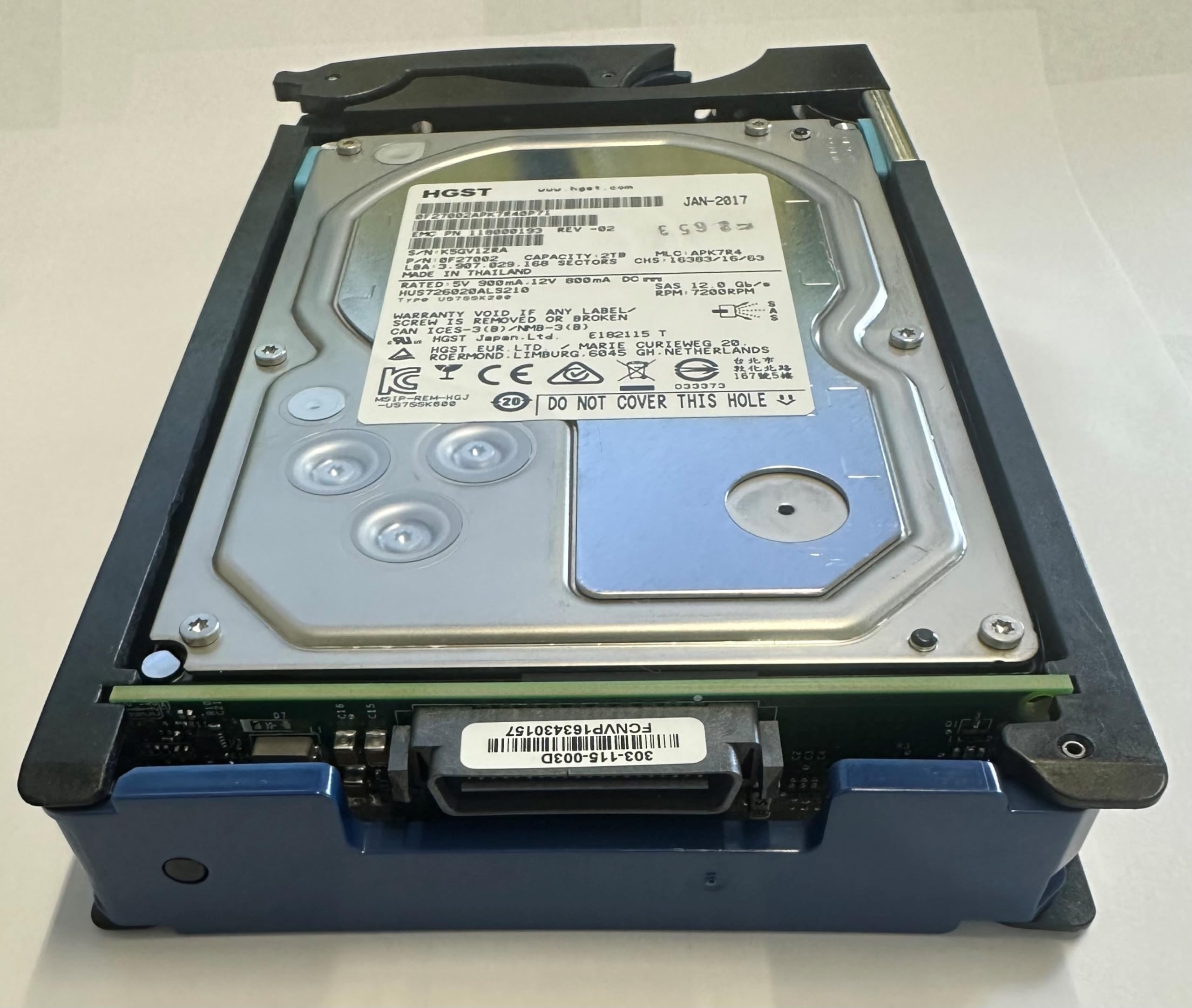 HUS72602CLAR2000 Data Domain 2TB, 7200 RPM, 3.5"" SAS Drive in Tray for ES30, -15 Bay Enclosure only - Data Domain firmware