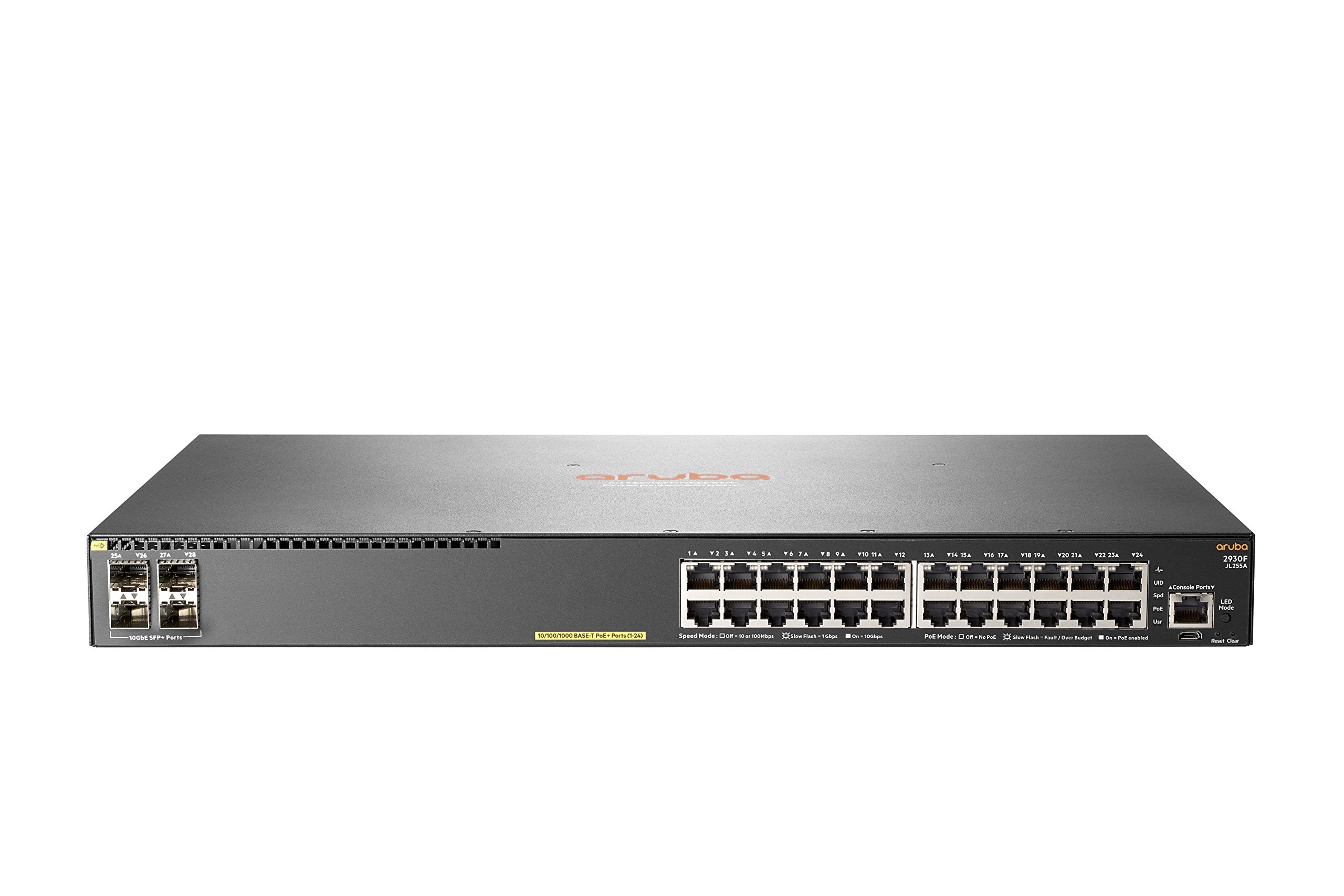 Aruba HPE JL255A 2930F Series 24x 1GB PoE+ RJ-45 4x 10GB SFP+ Switch