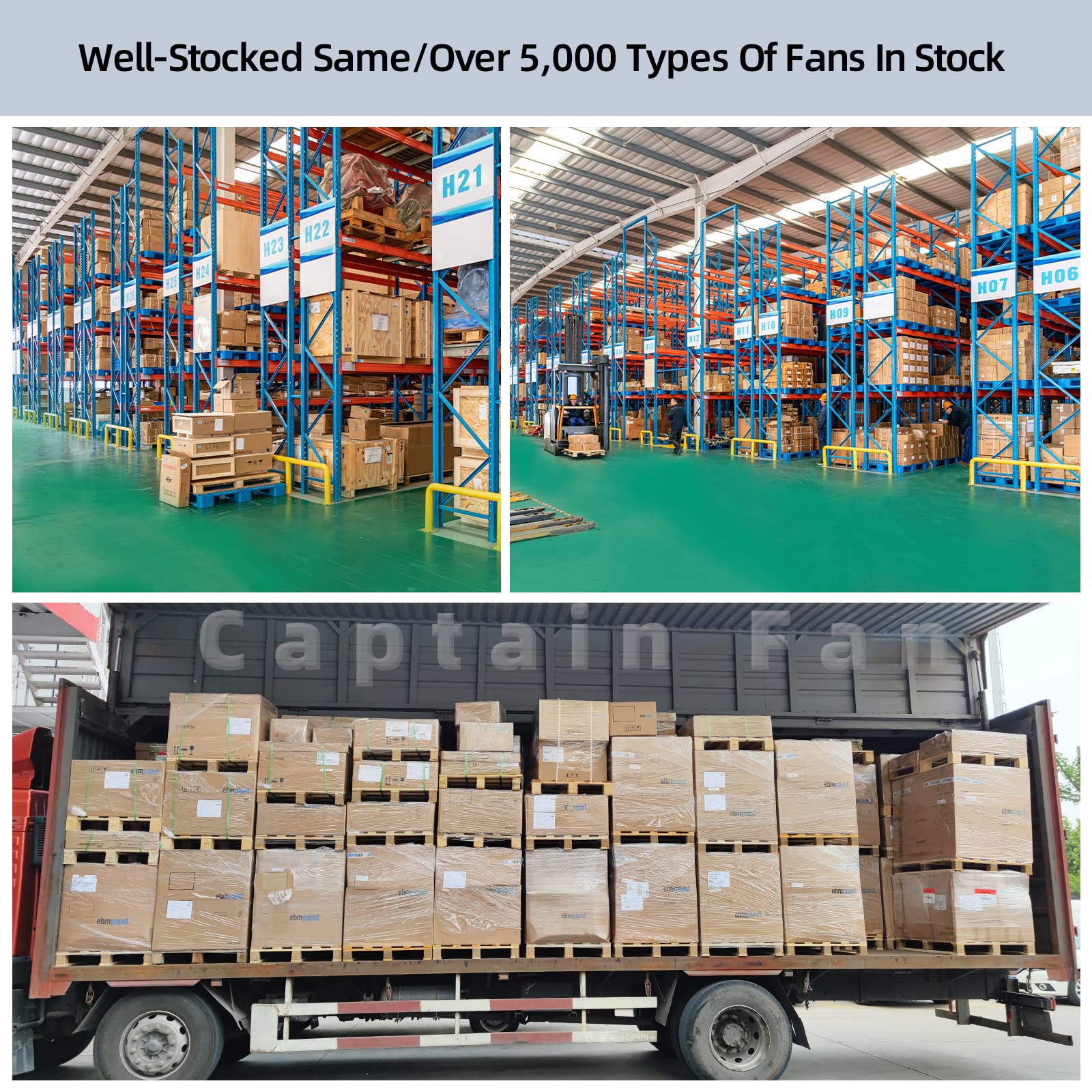 W2E200-HK38-01 Ebm Papst Fan 230VAC 80W 225 * 225 * 80MM Axial Fan for Cabinet/Electric Drive Able to Replace W2E200-HH38-01