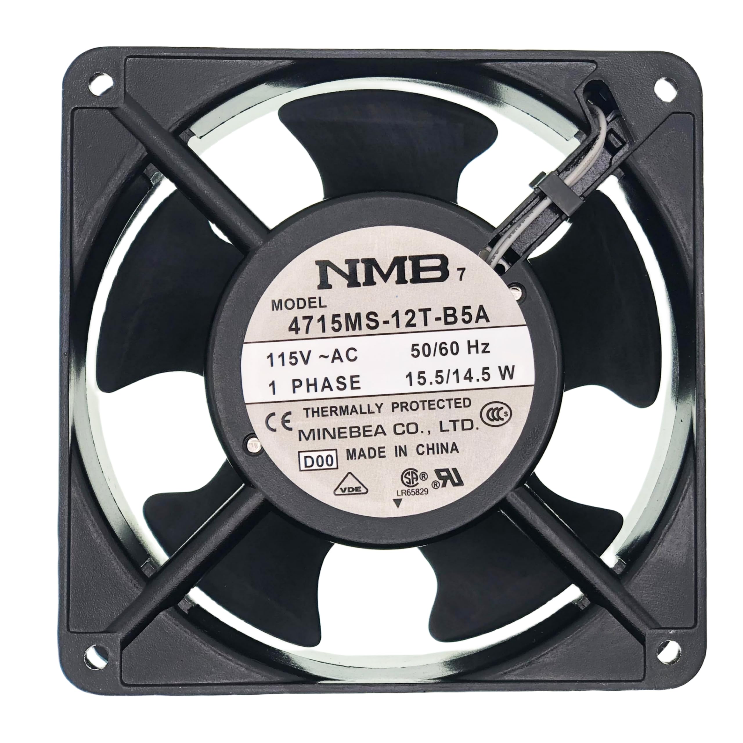 4715MS-12T-B5A BTH 2-pin Cooling Fan,AC115V 15.5/14.5W 120 ×120 ×38mm 12038 Cooling Fan