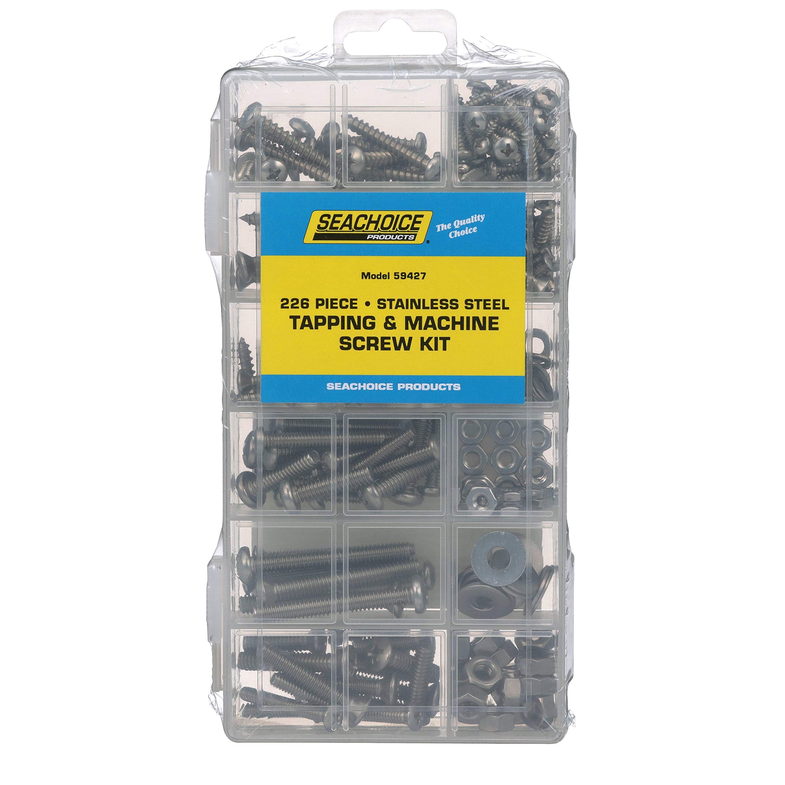 Seachoice KP5577SC Stainless Steel Tapping And Machine Screw Kit 226 Piece