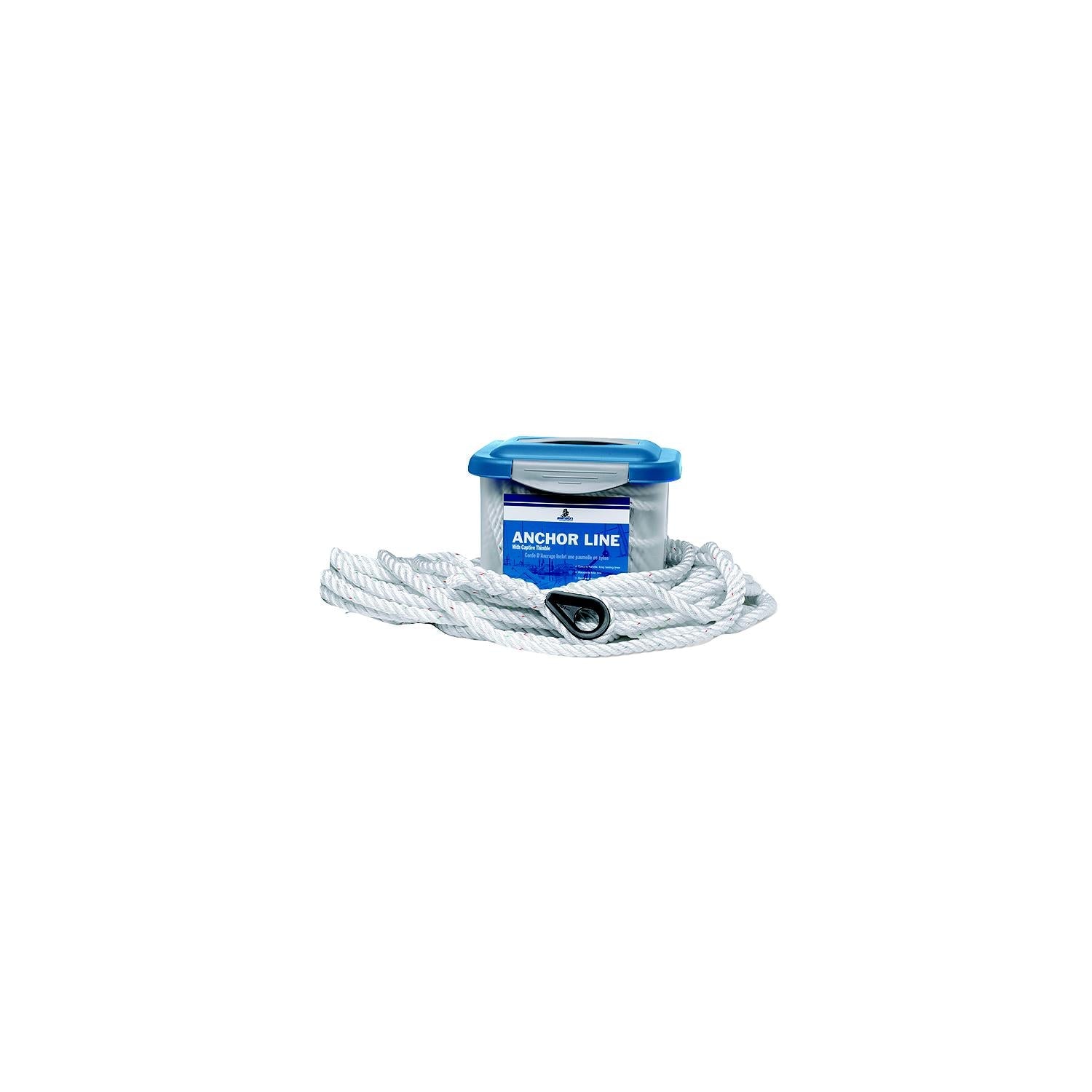 Samson Rope 603 032 015 083 Samson Pro-Set-3 Nylon Anchor Line, White w/ Red & Green Tracers
