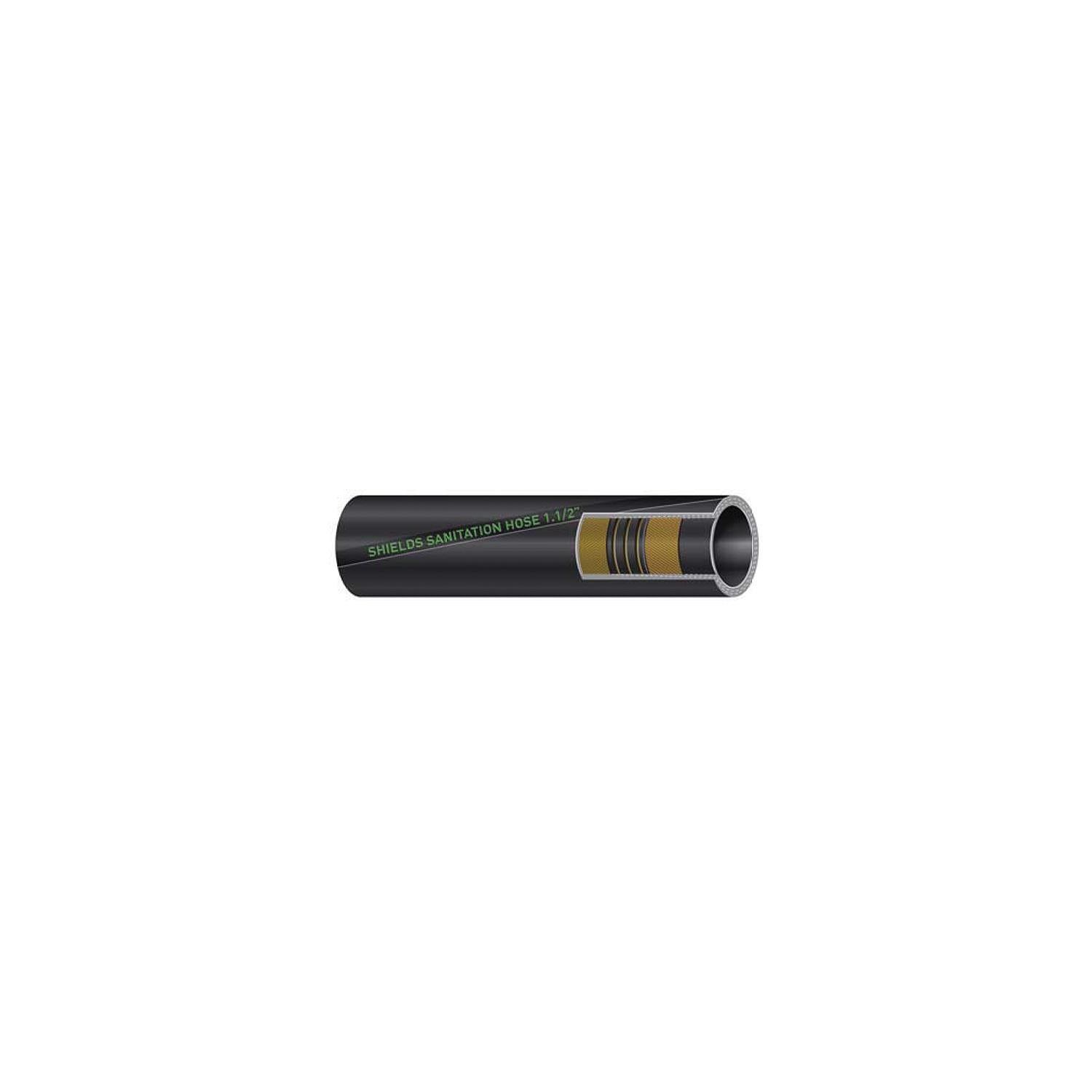 Shield 16-101-1120S Sanitation Hose, Premium Rubber, Series 101, Kink Resistant, 1-1/2" ID