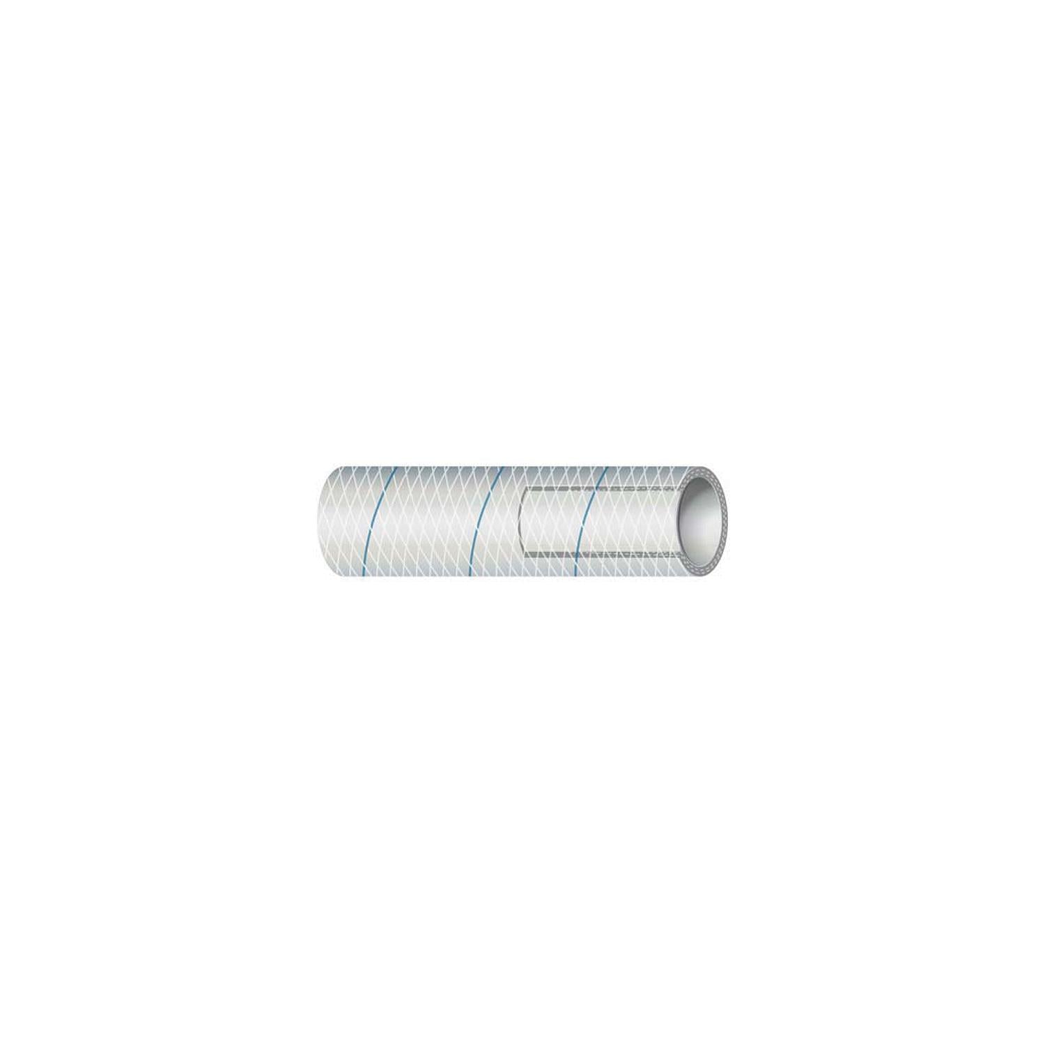Shield 16-164-0125 Shields Marine Hose Clear Reinforced Series 164 PVC Tubing w/, Blue Tracer