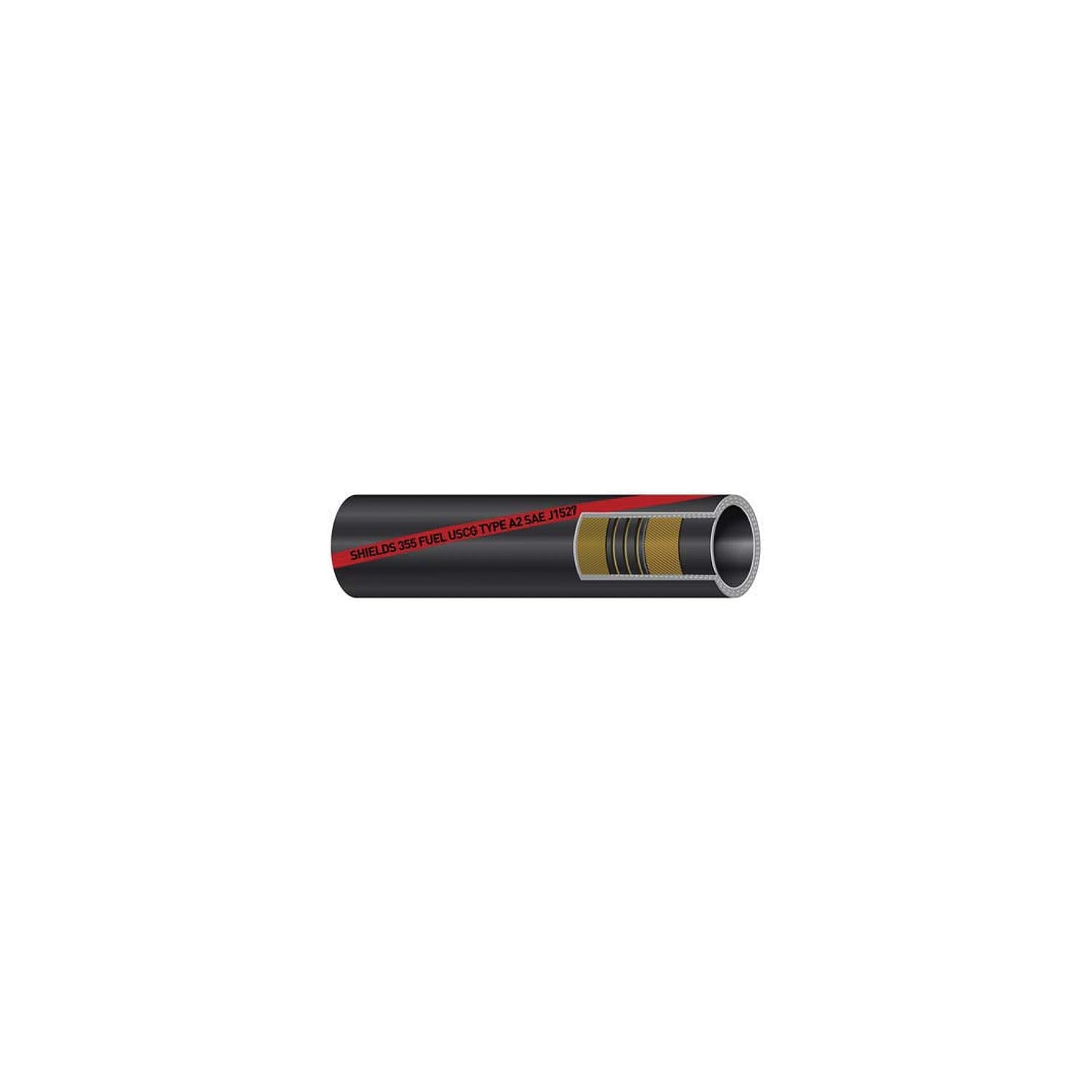 Shield 16-355-1125 Shields Marine Type A2 Series 355 Fuel Fill Hose, 1.5" ID & 1-57/64" OD