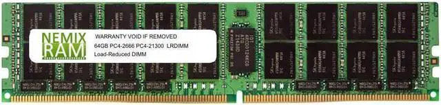 Dell 64GB Certified Memory Module - 4RX4 LRDIMM 2666MHz LV - 64 GB - DDR4-2666/PC4-21300 DDR4 SDRAM - CL19 - 1.20 V - ECC - 288-pin - LRDIMM