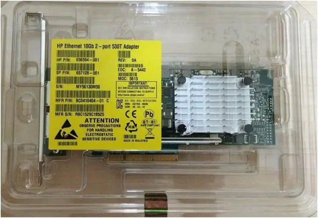 Original HP ETHERNET 10GB 2-PORT 530T ADAPTER 656596-B21 657128-001