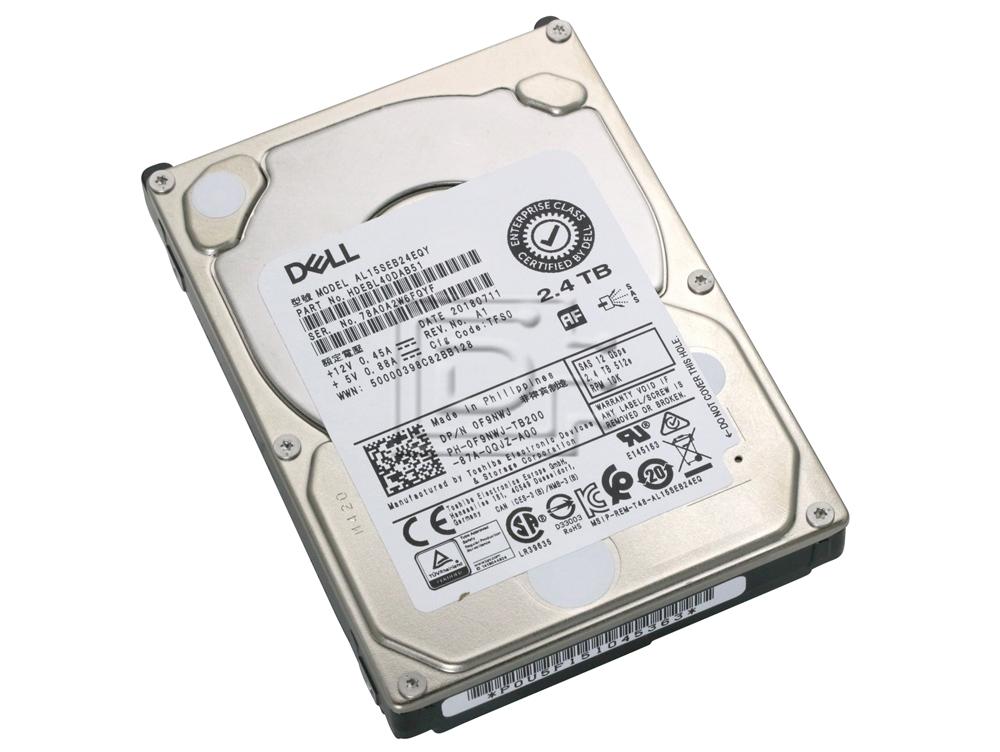 Dell F9NWJ Toshiba 2.4TB 2.5-inch SFF 12Gbps 10K SAS Enterprise Hard Drive