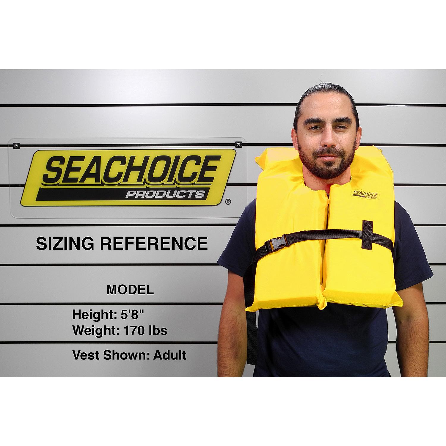 Seachoice EPE1110AK1AUY-86020 Type II Life Vest Adult, Yellow