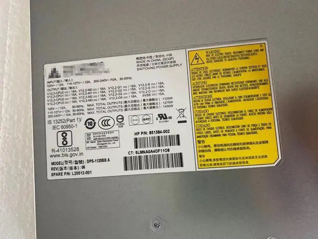 Alt view image 3 of 4 - DPS-1125BB A for HP Z8 G4 Workstation 1125W Power Supply 851384-001