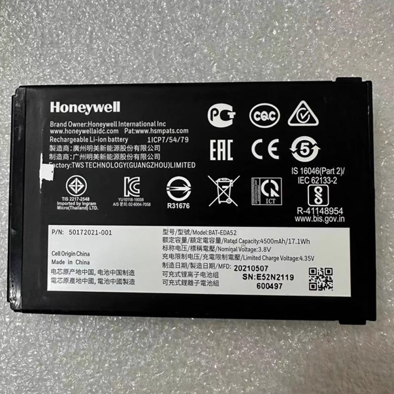 New Original 50183310-001 battery For Honeywell BAT-EDA52 Data logger battery 3.8V 4.5Ah 17.1Wh