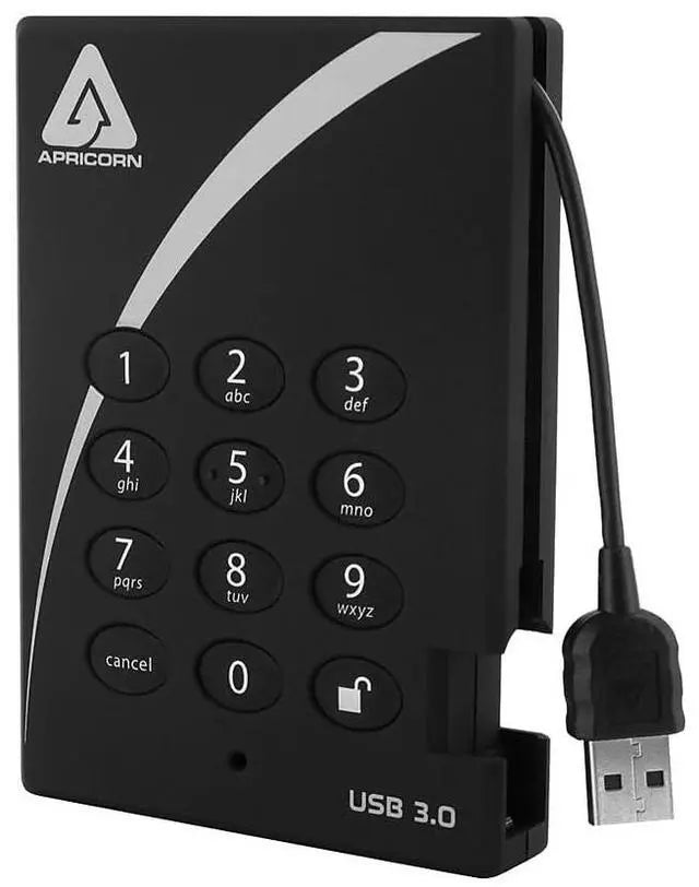Main image of Apricorn 2TB Aegis Padlock USB 3.0 256-Bit AES XTS Hardware Encrypted Portable External Hard Drive (A25-3PL256-2000)