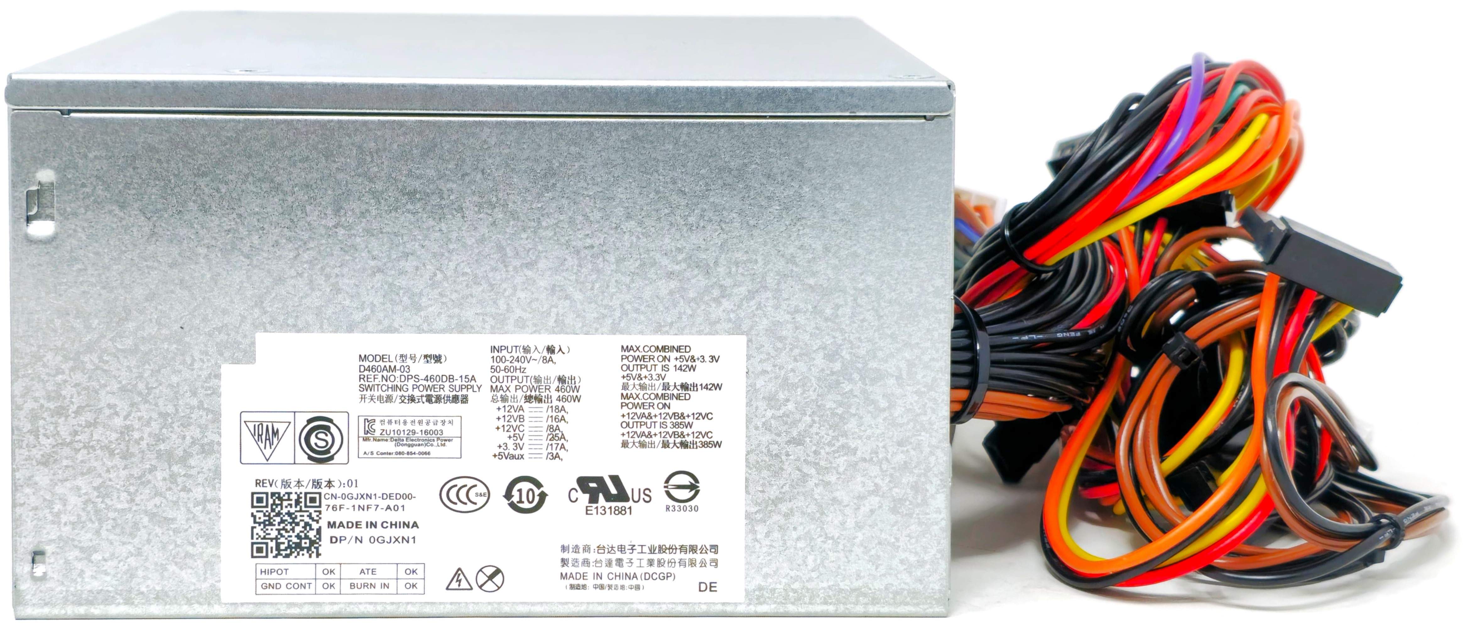 D460AM-03 - 460W Power Supply Compatible with XPS 8910 + Micro SATA + 8-Pin (6+2) + Extended 12V Cable