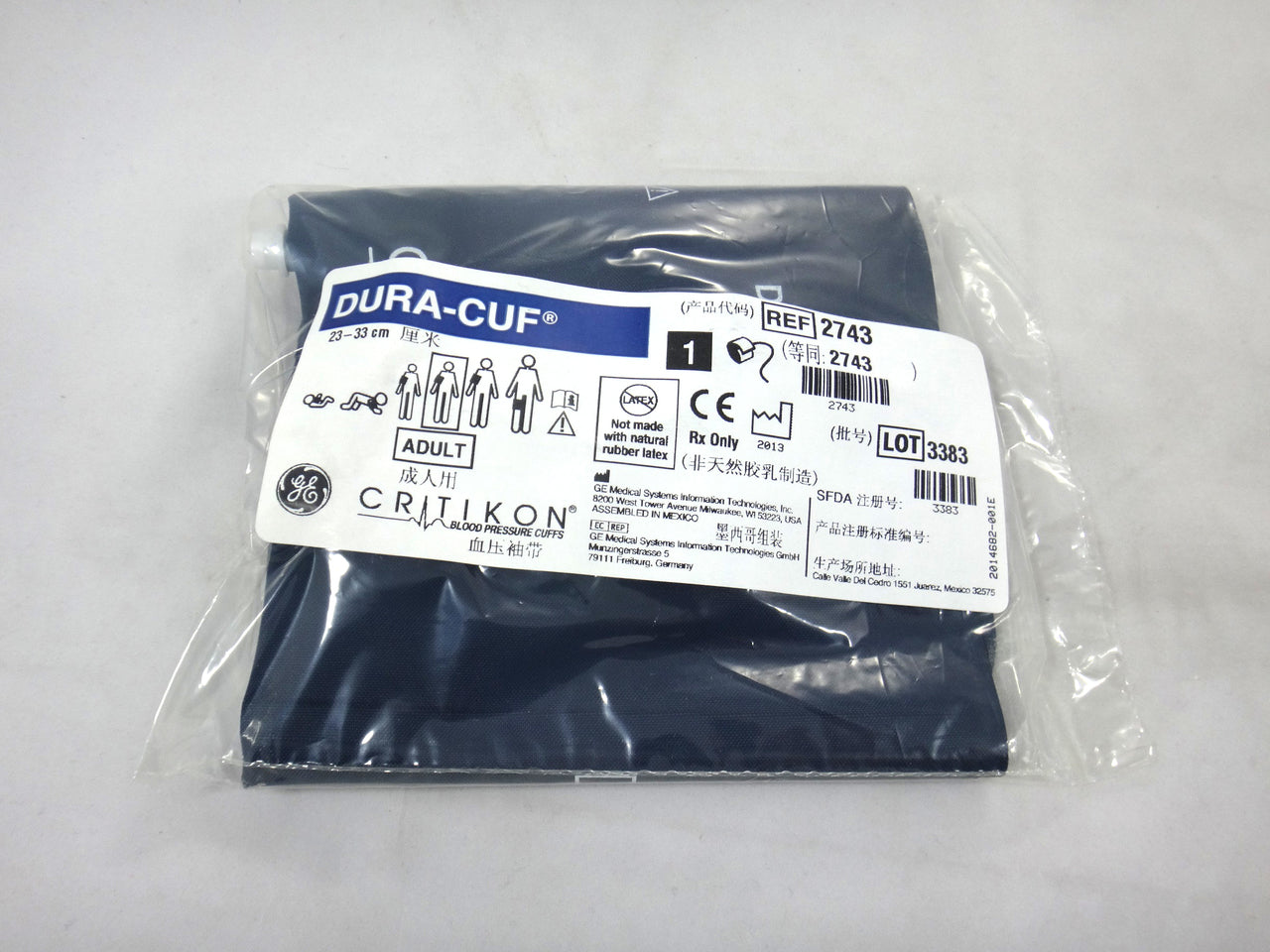 GE Critikon DURA-CUF 2743, Adult, BP Cuff (5/box)