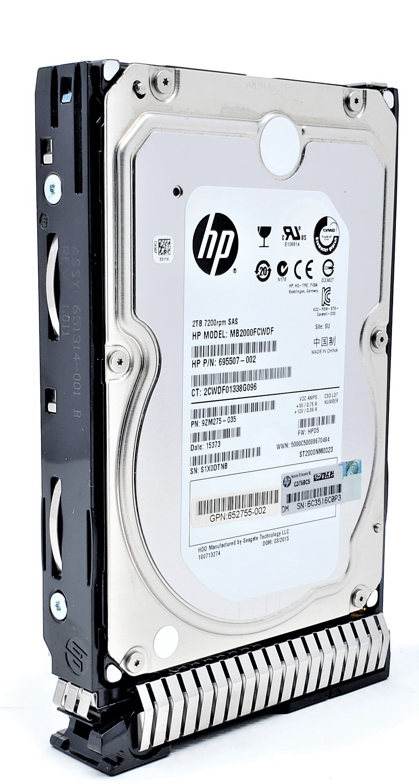 HPE 2TB 7.2K RPM 6G SAS 3.5-inch Server Hard Drive with SC Tray