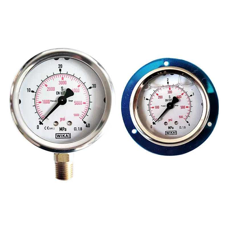 WIKAEN837 All Stainless Steel 100mm Bottom Mount Pressure Gauge 213.53 Series Germany Made Brass Material Germany for WIKA
