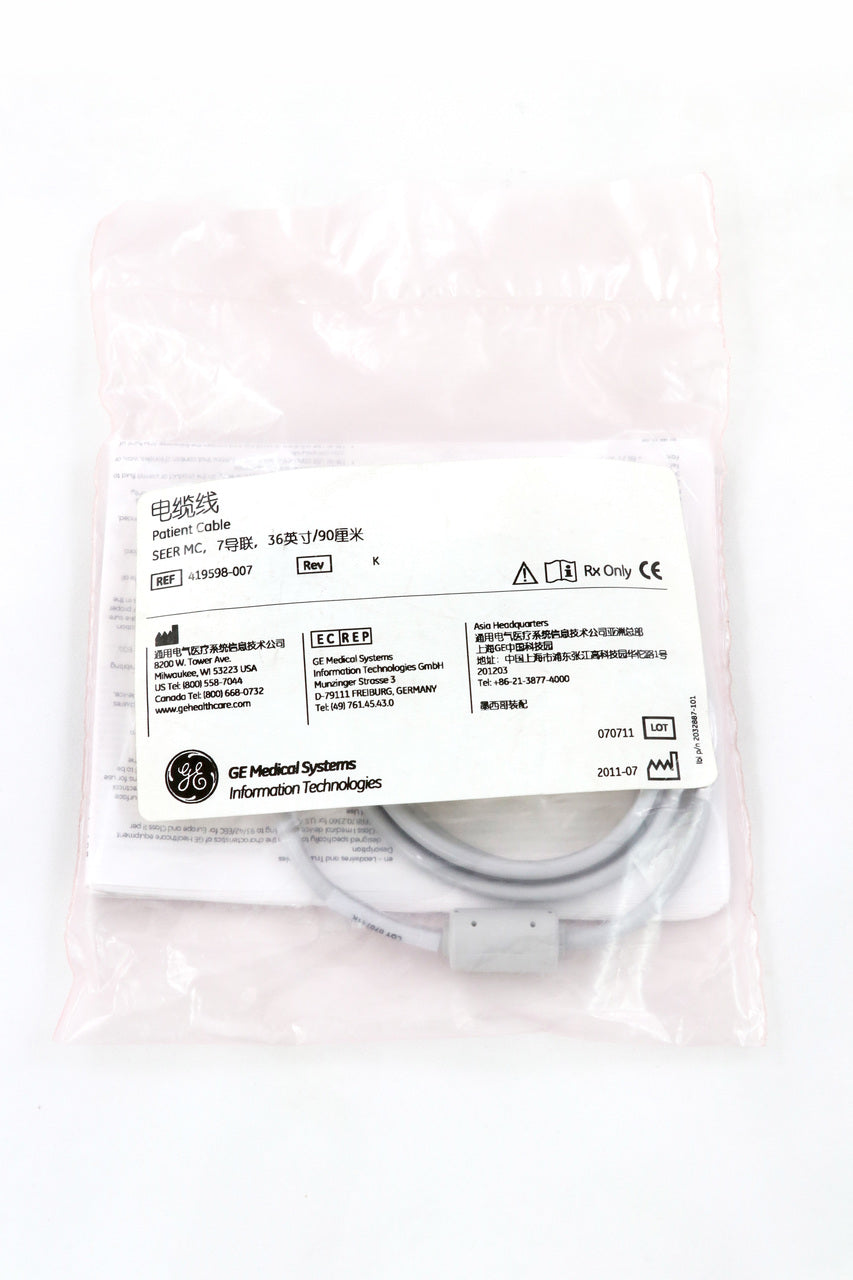 GE Patient Cable, SEER MC, 7-LEAD, 36in/90cm (419598-007)