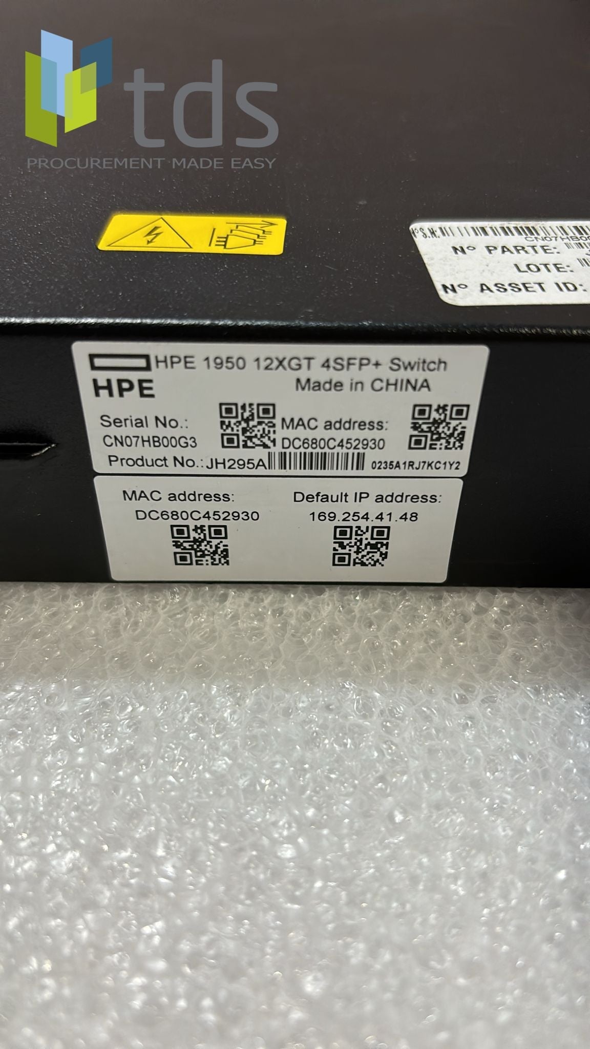 JH295A HPE 1950 12XGT 4SFP+ Switch
