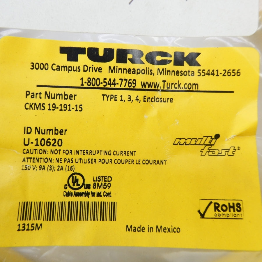 TURCK CKMS19-191-15 U-10620 150V 9A NSMP