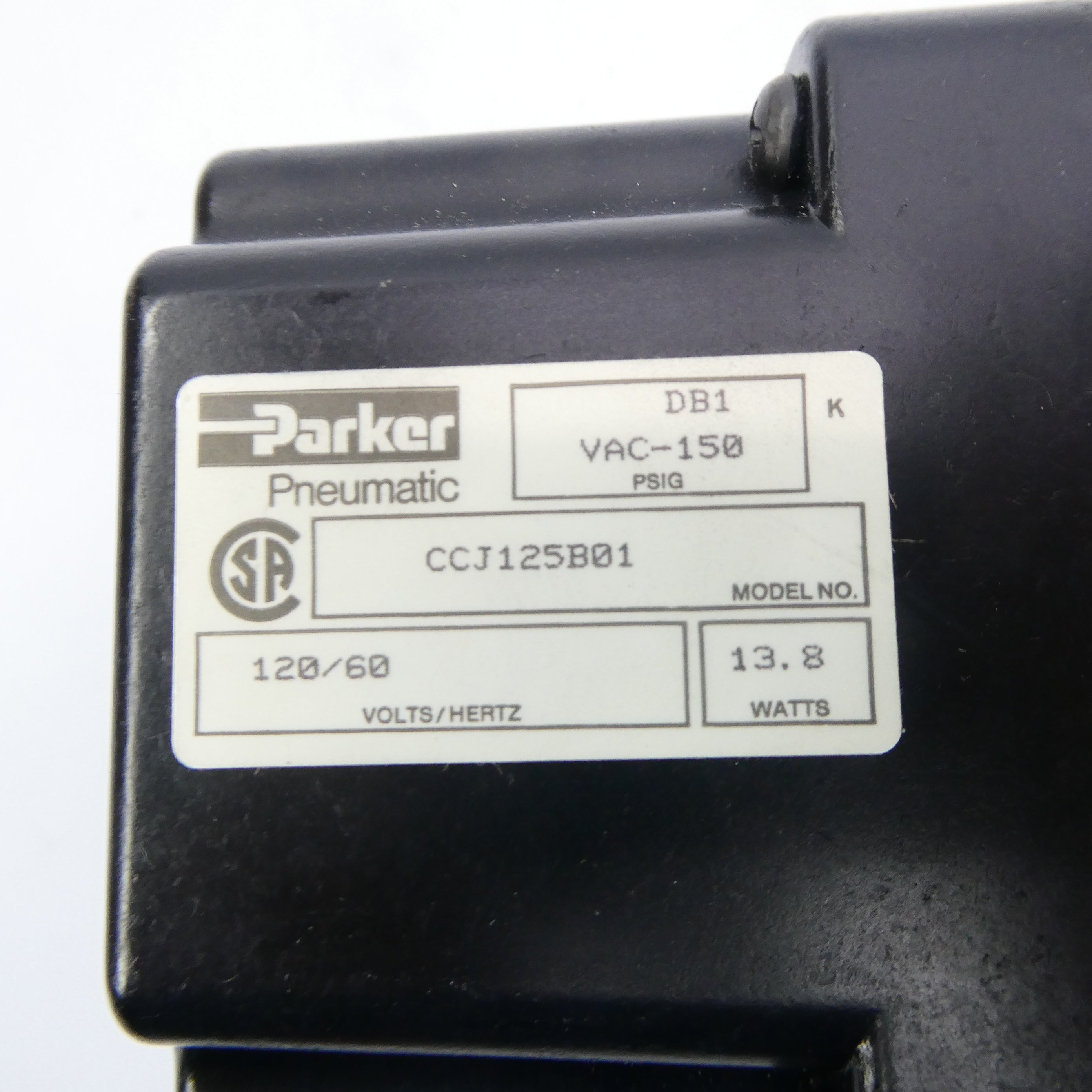 PARKER CCJ125B01 120V 150PSI NSNP
